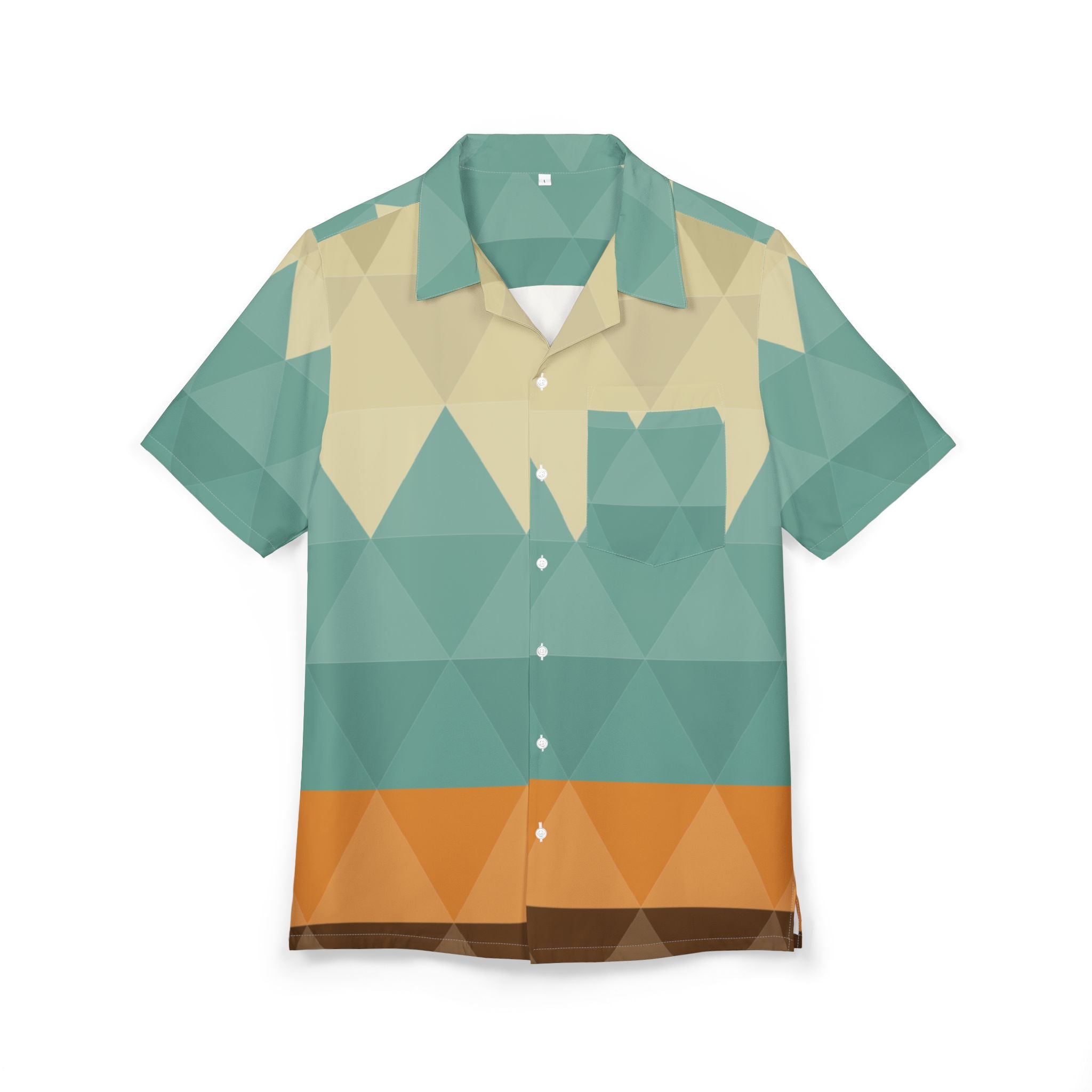 Men's Hawaiian Shirt Geometría de horizontes y matices