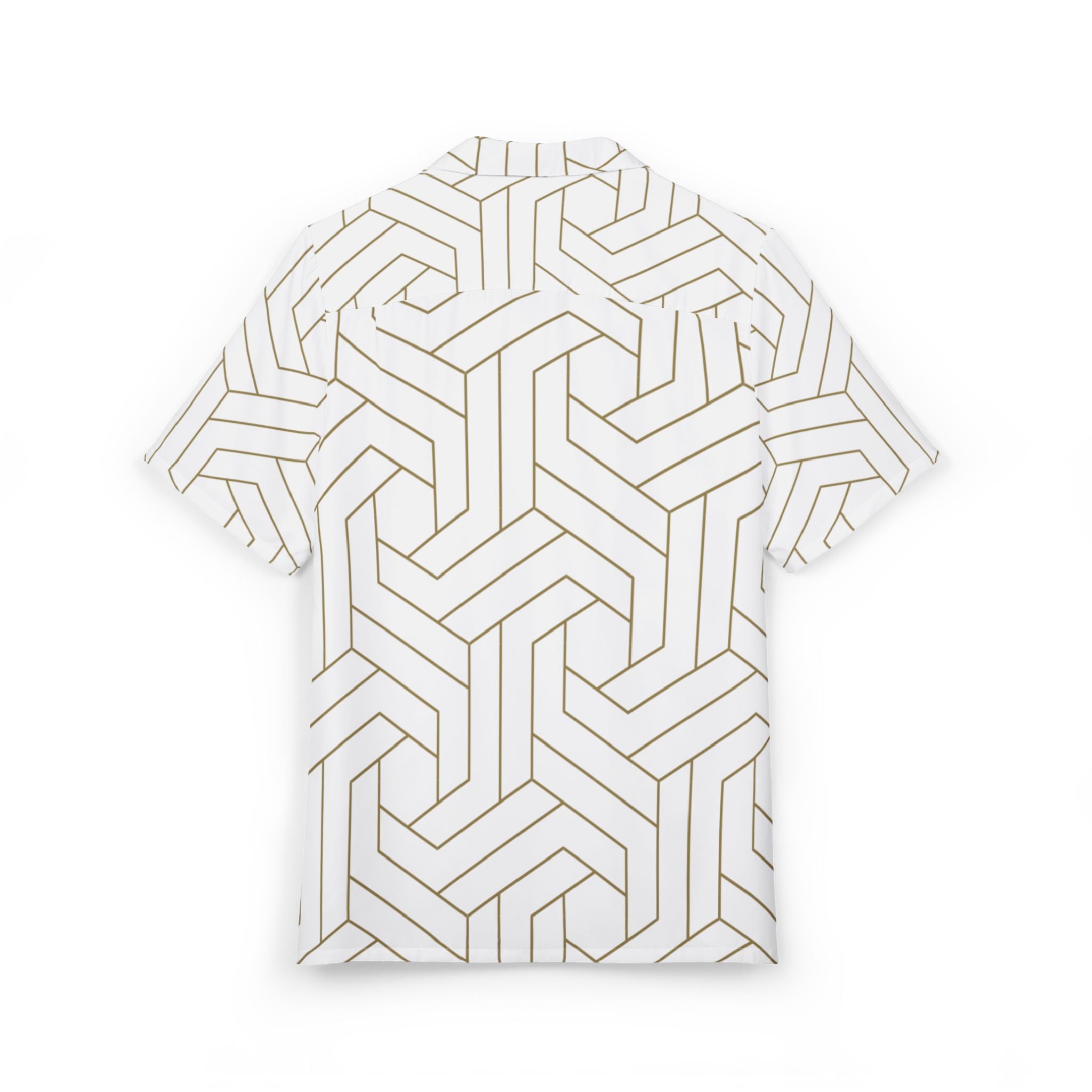 Men's Hawaiian Shirt Laberinto Infinito de Lineas Doradas