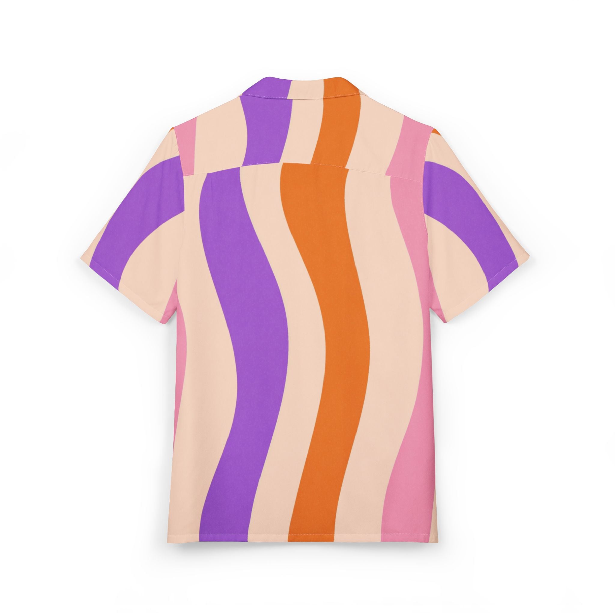 Men's Hawaiian Shirt Ritmo y flujo en curvas de colores