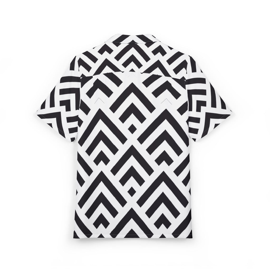 Men's Hawaiian Shirt Laberinto de Flechas en Blanco y Negro