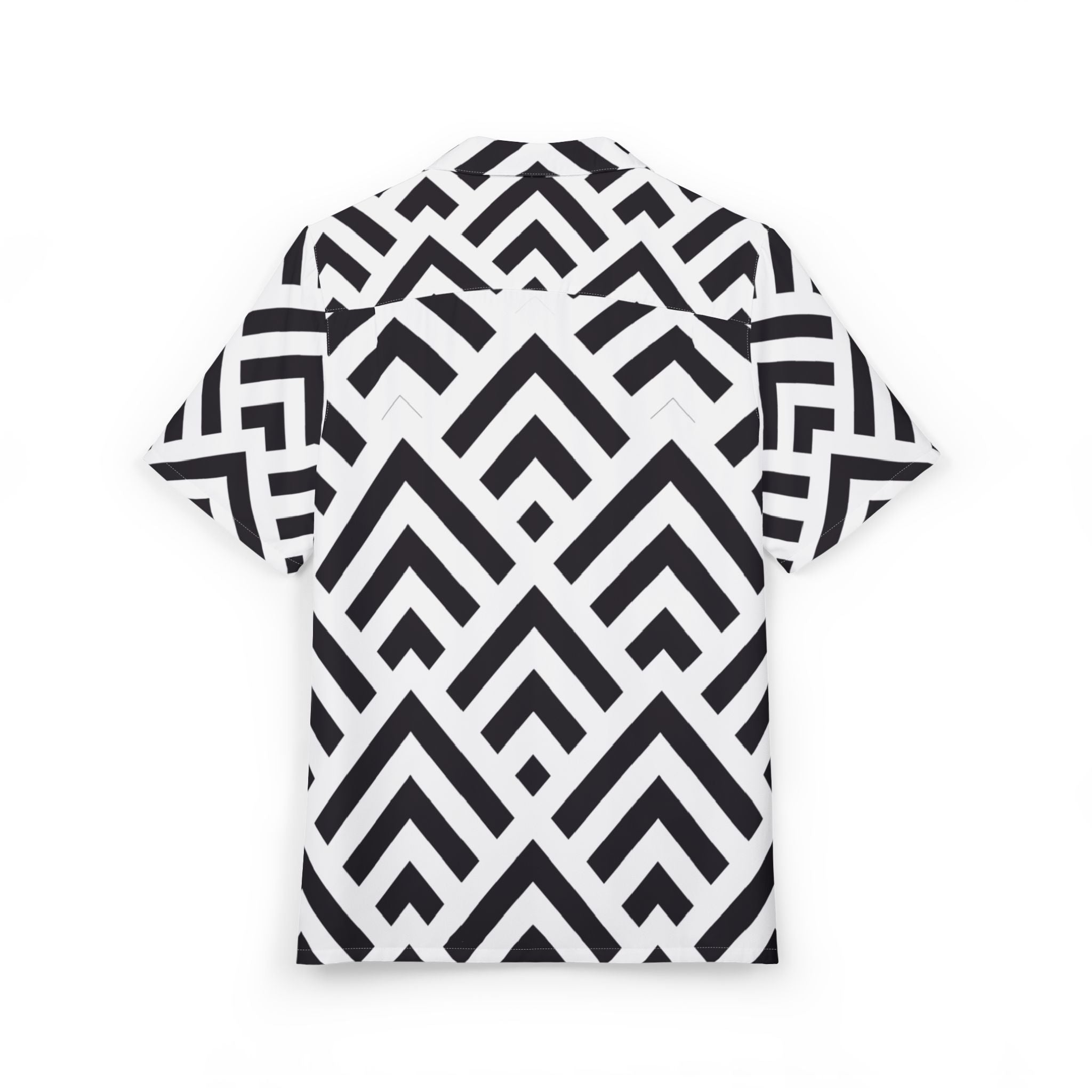 Men's Hawaiian Shirt Laberinto de Flechas en Blanco y Negro