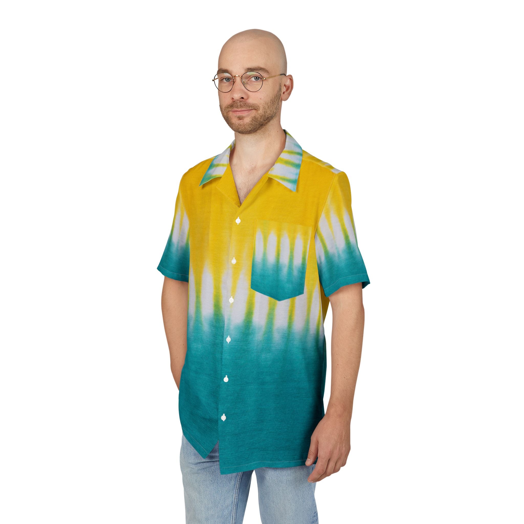 Men's Hawaiian Shirt Amanecer en el Horizonte Acuático
