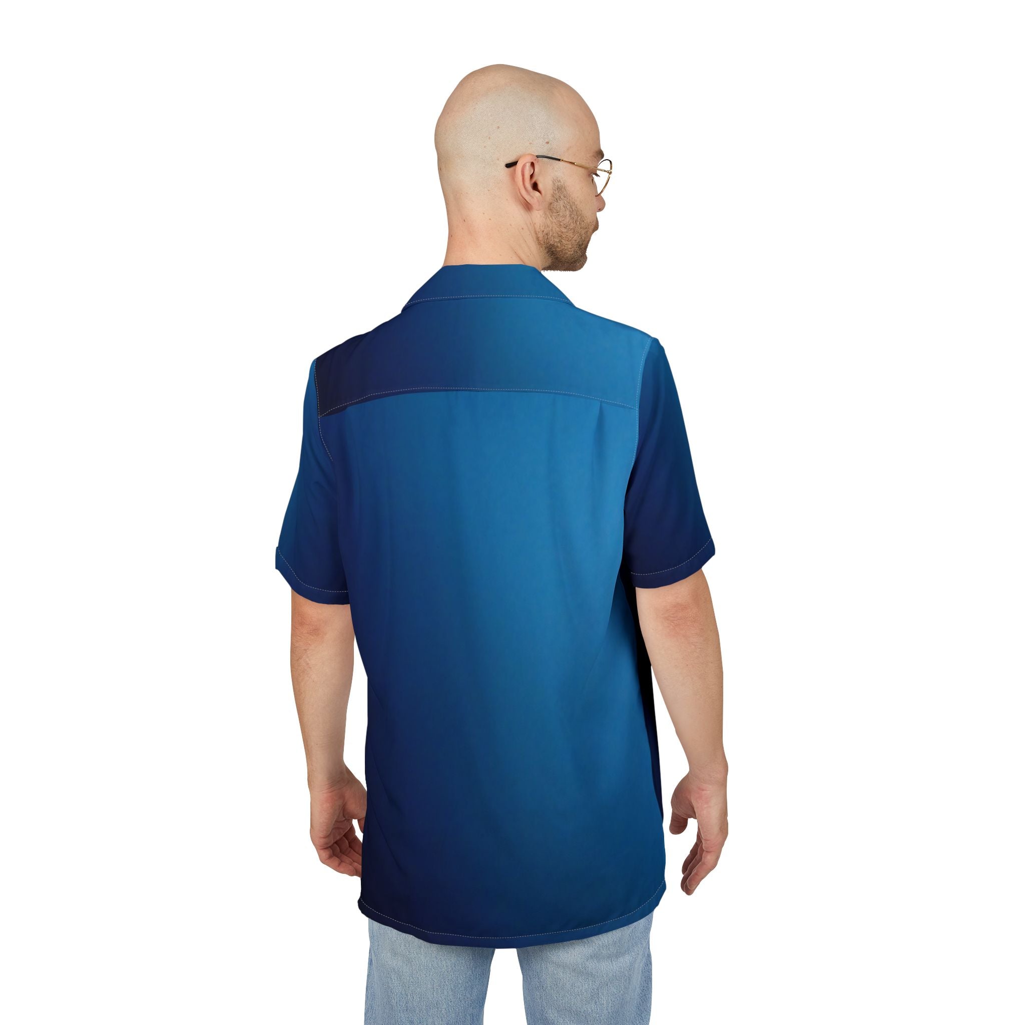 Camisa Hawaiana Azul Profundo: Un Viaje a la Tranquilidad