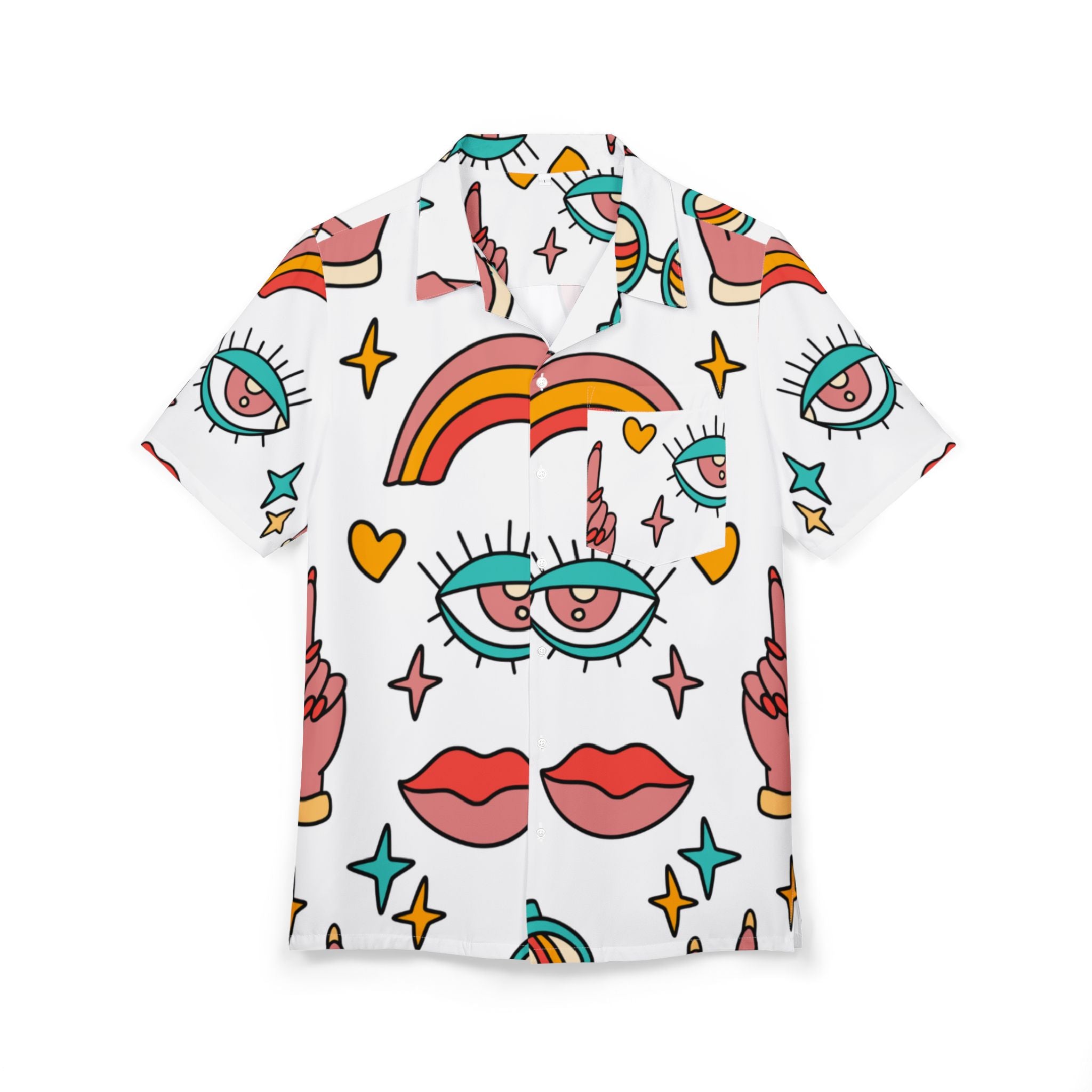 Men's Hawaiian Shirt Retazos de Color y Forma en la Vida Cotidiana