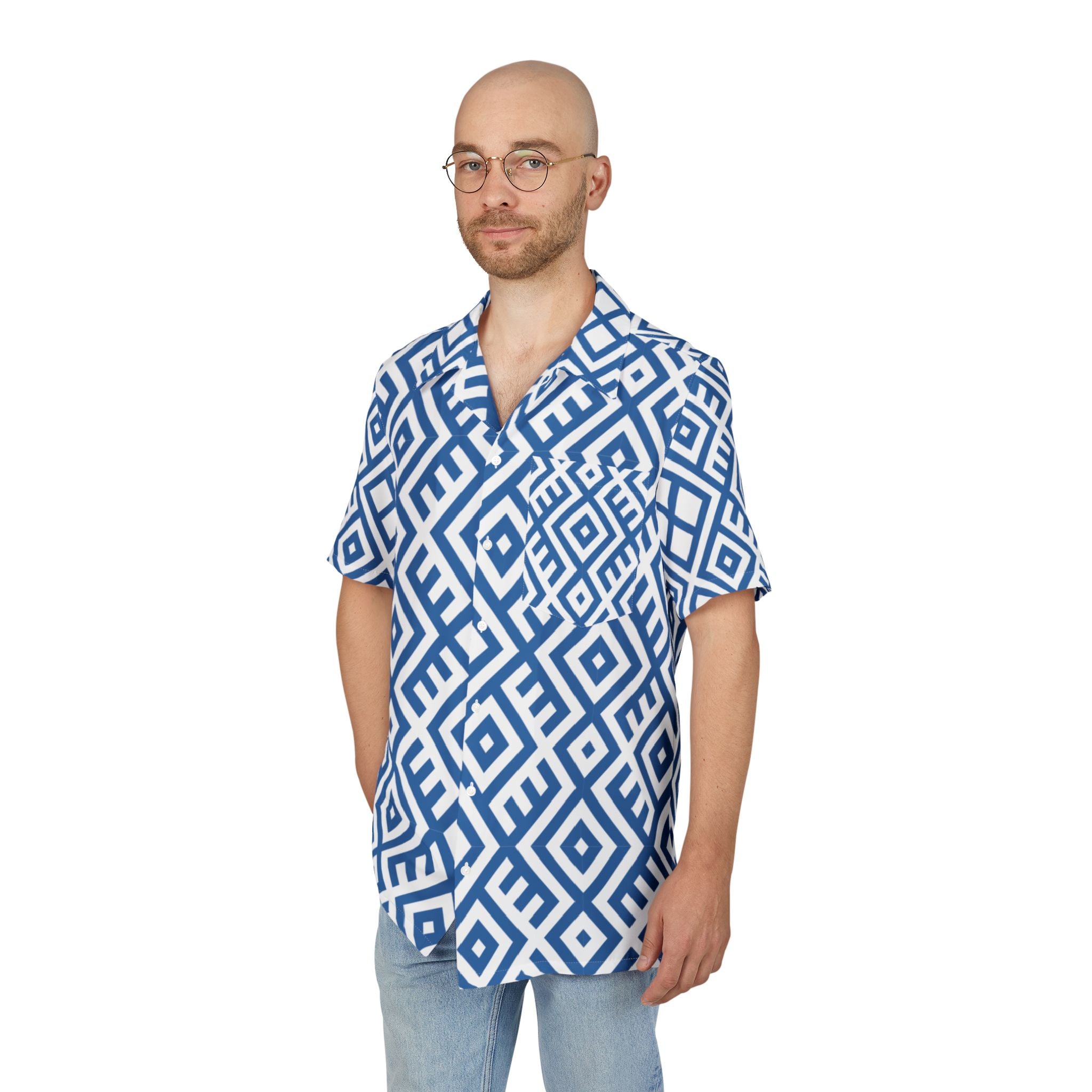 Men's Hawaiian Shirt Laberinto Azul Infinito