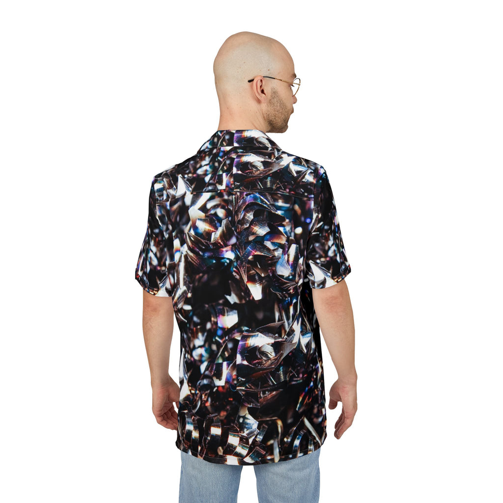 Men's Hawaiian Shirt Destellos de Acero: Fragmentos de Reflejos