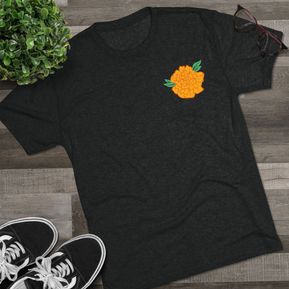 Mini Flor de Cdempasúchil Playera Unisex Tri-Blend Unisex