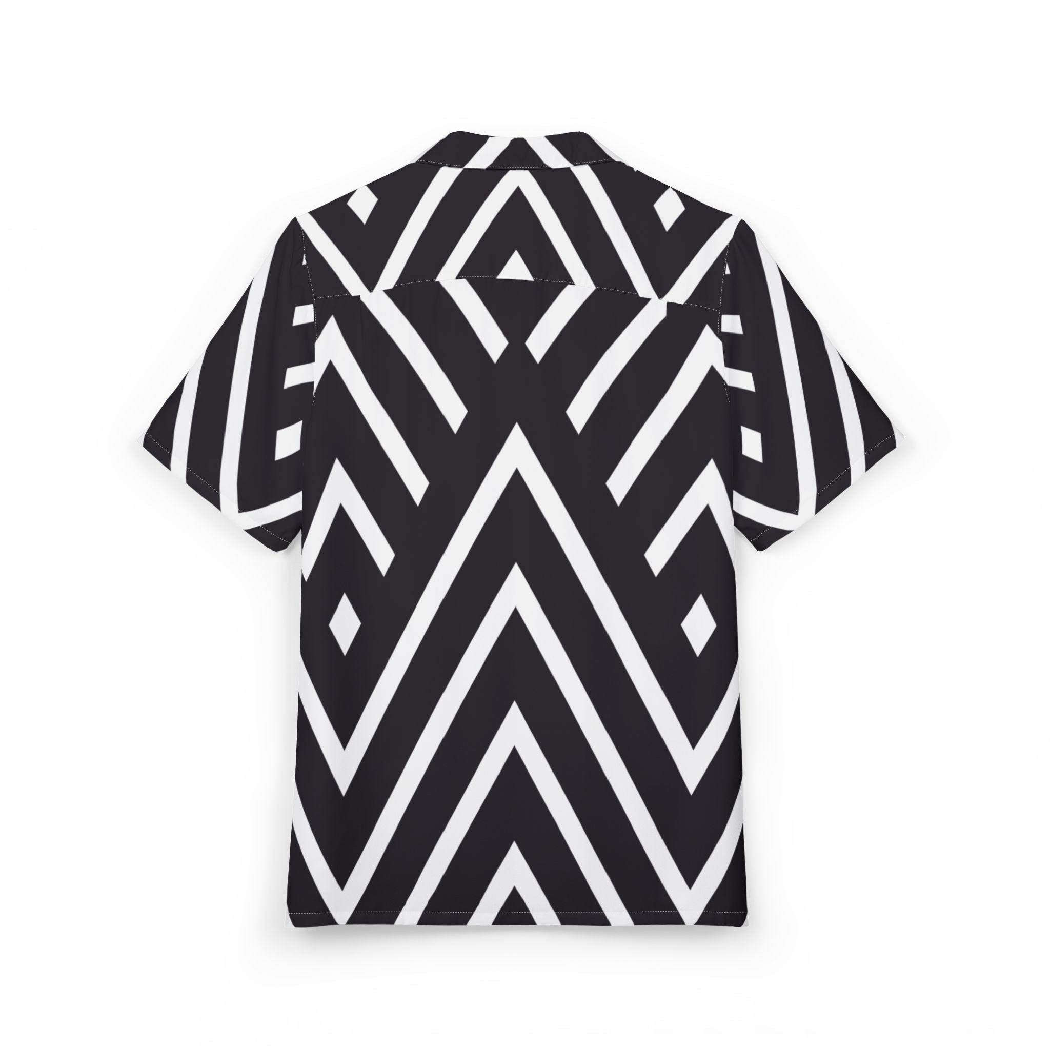 Men's Hawaiian Shirt Laberinto Geométrico en Blanco y Negro