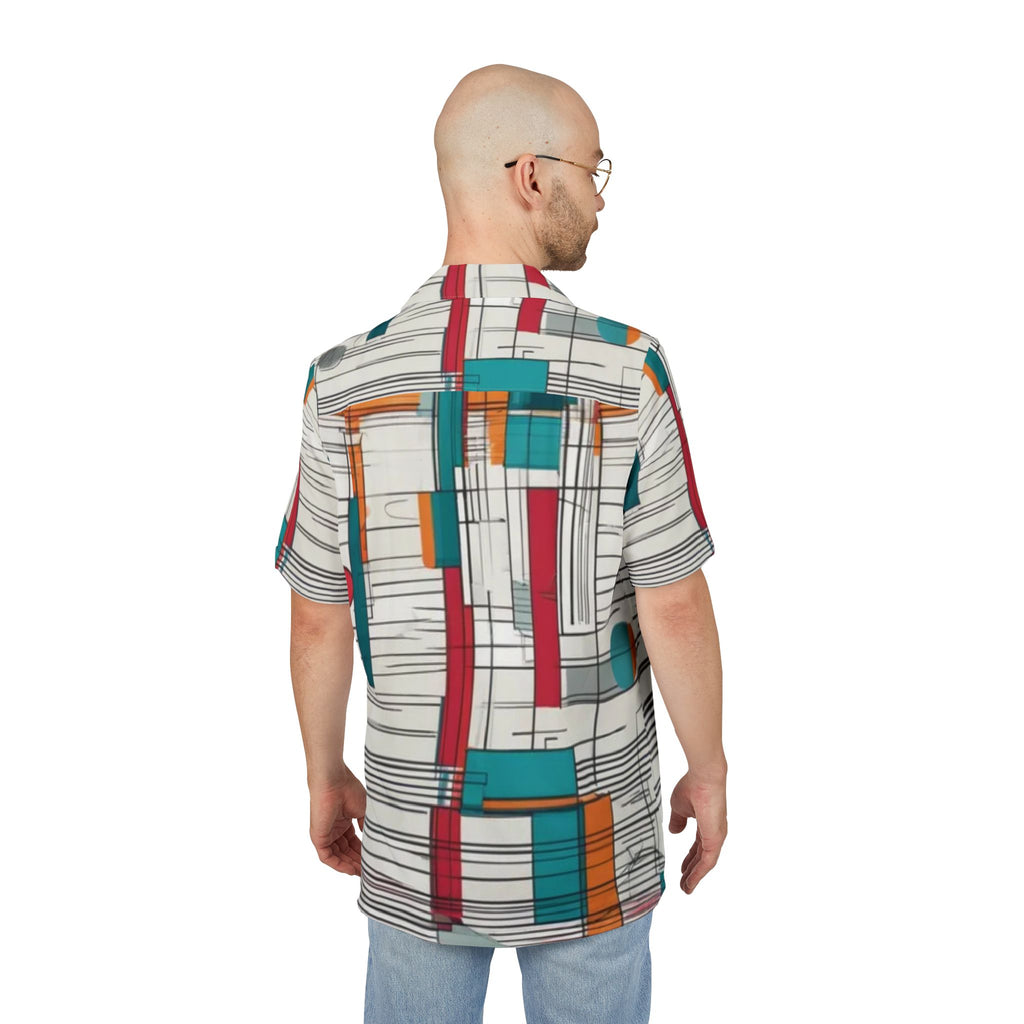Men's Hawaiian Shirt Armonía Urbana en Líneas y Colores