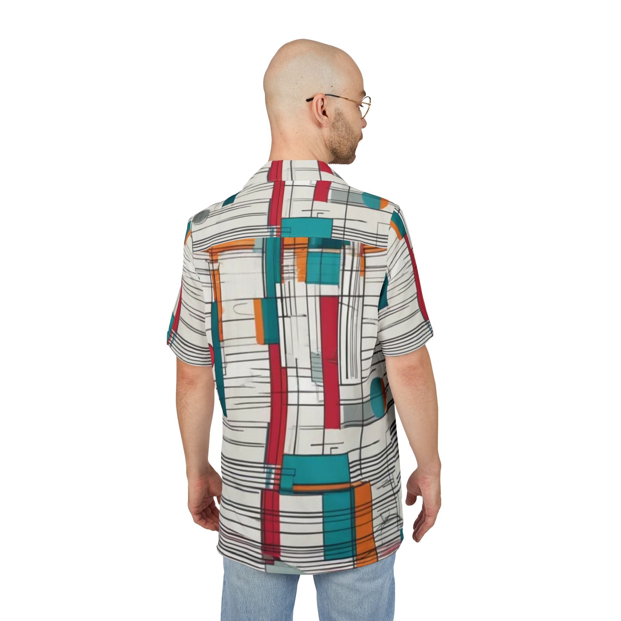 Men's Hawaiian Shirt Armonía Urbana en Líneas y Colores
