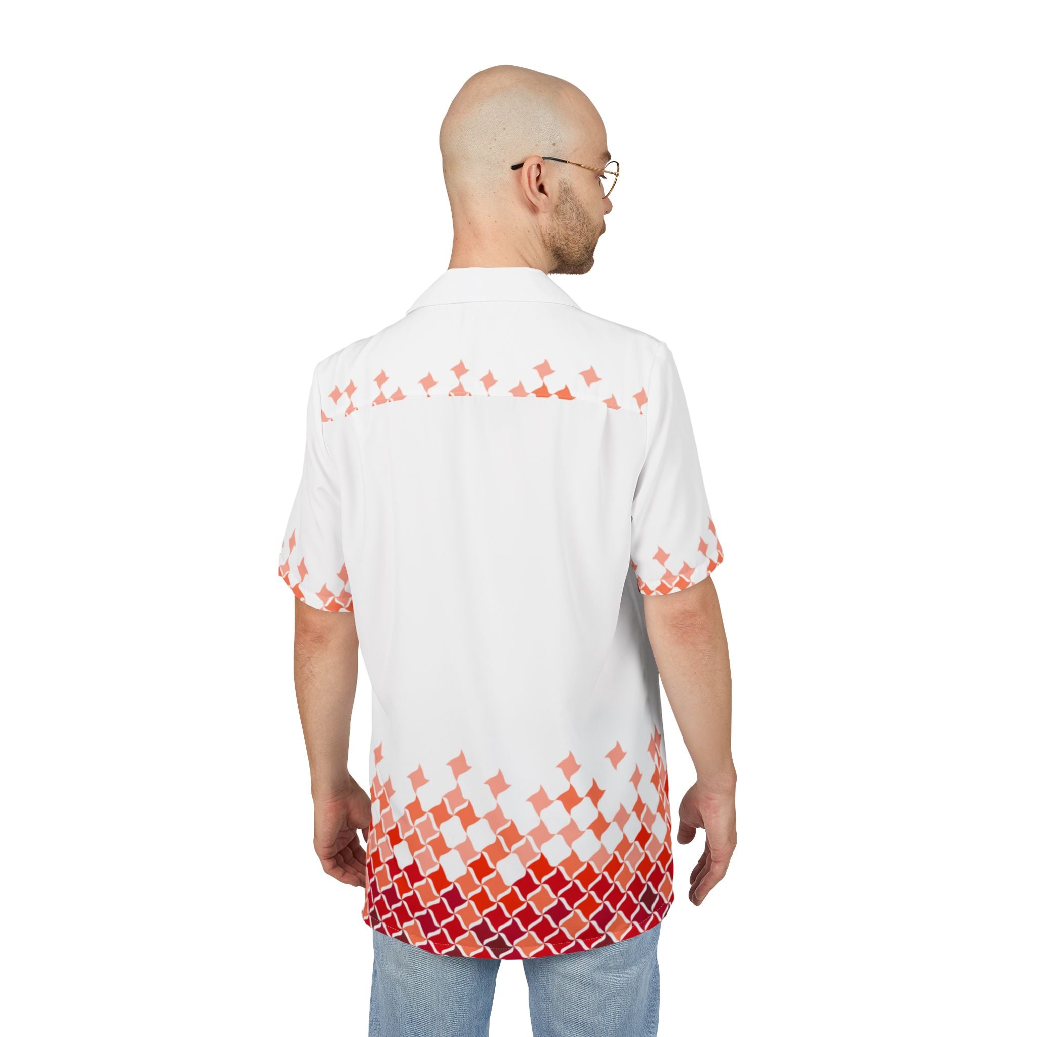 Men's Hawaiian Shirt Ocaso geométrico en degradado