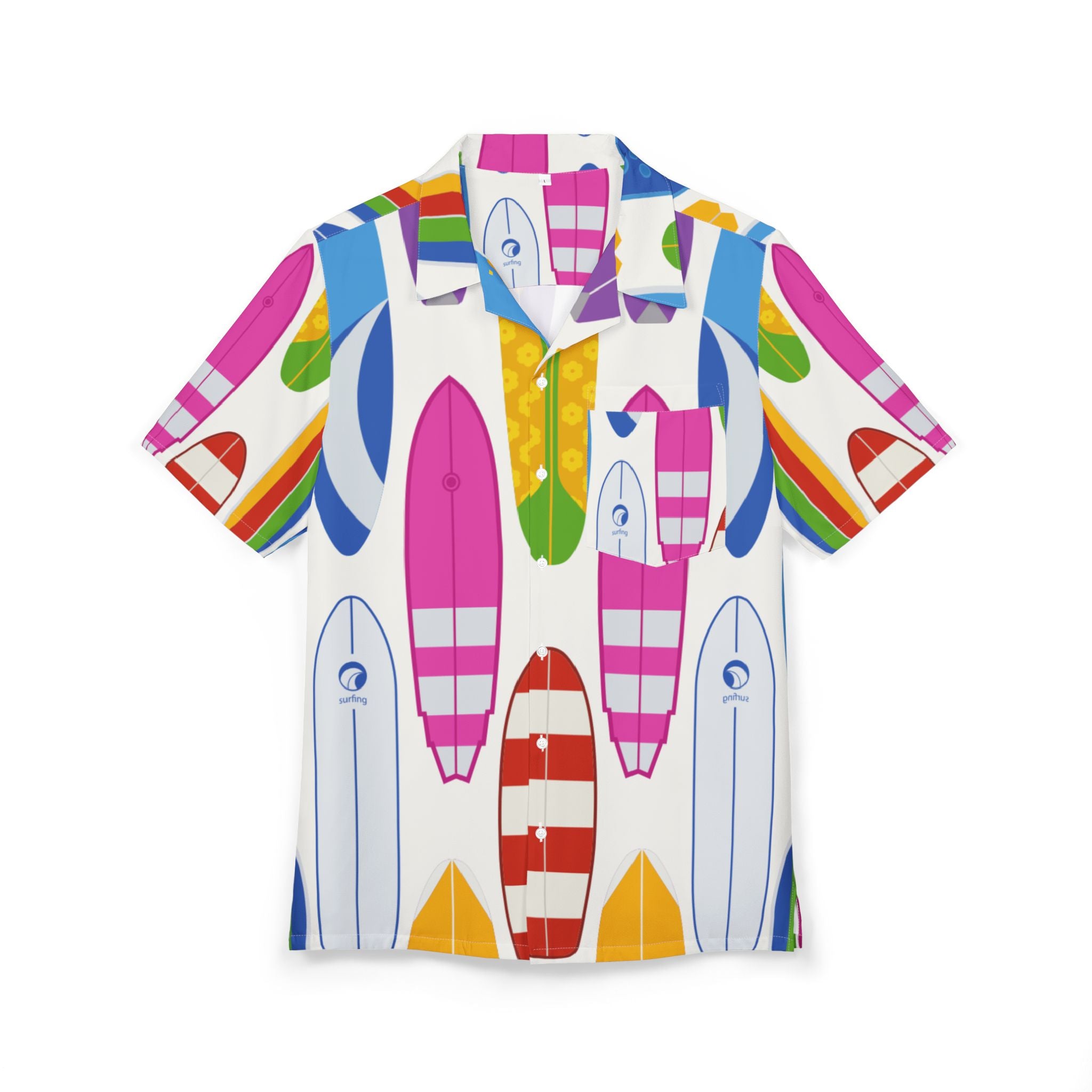 Men's Hawaiian Shirt Colores del Océano: Una Colección de Tablas de Surf
