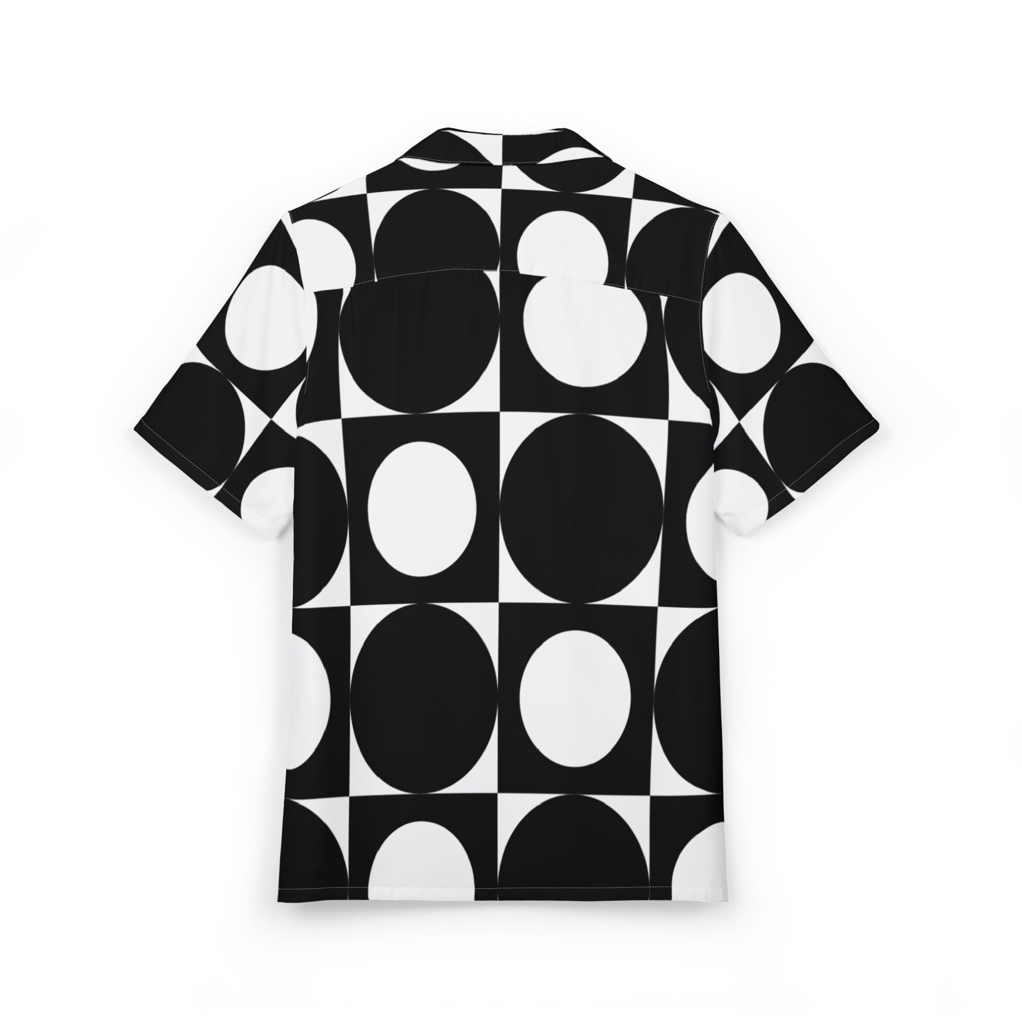 Men's Hawaiian Shirt Contraste Cíclico en Blanco y Negro