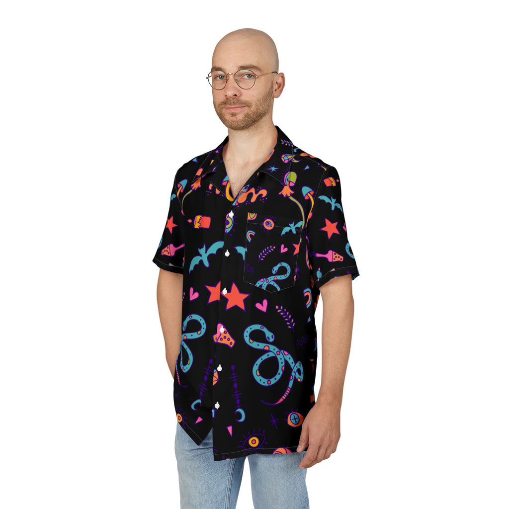 Men's Hawaiian Shirt Encantos y misterios de la noche estrellada