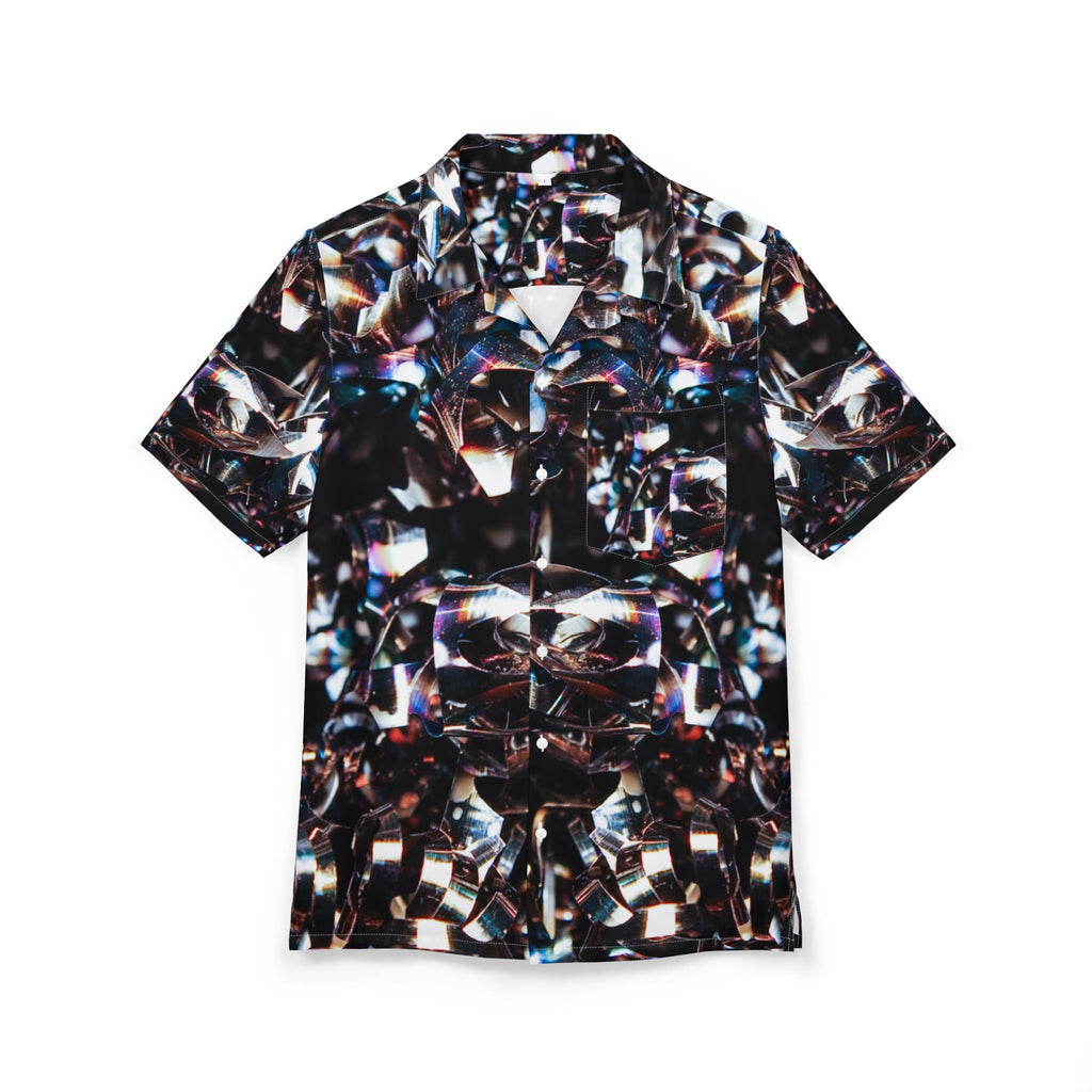 Men's Hawaiian Shirt Destellos de Acero: Fragmentos de Reflejos