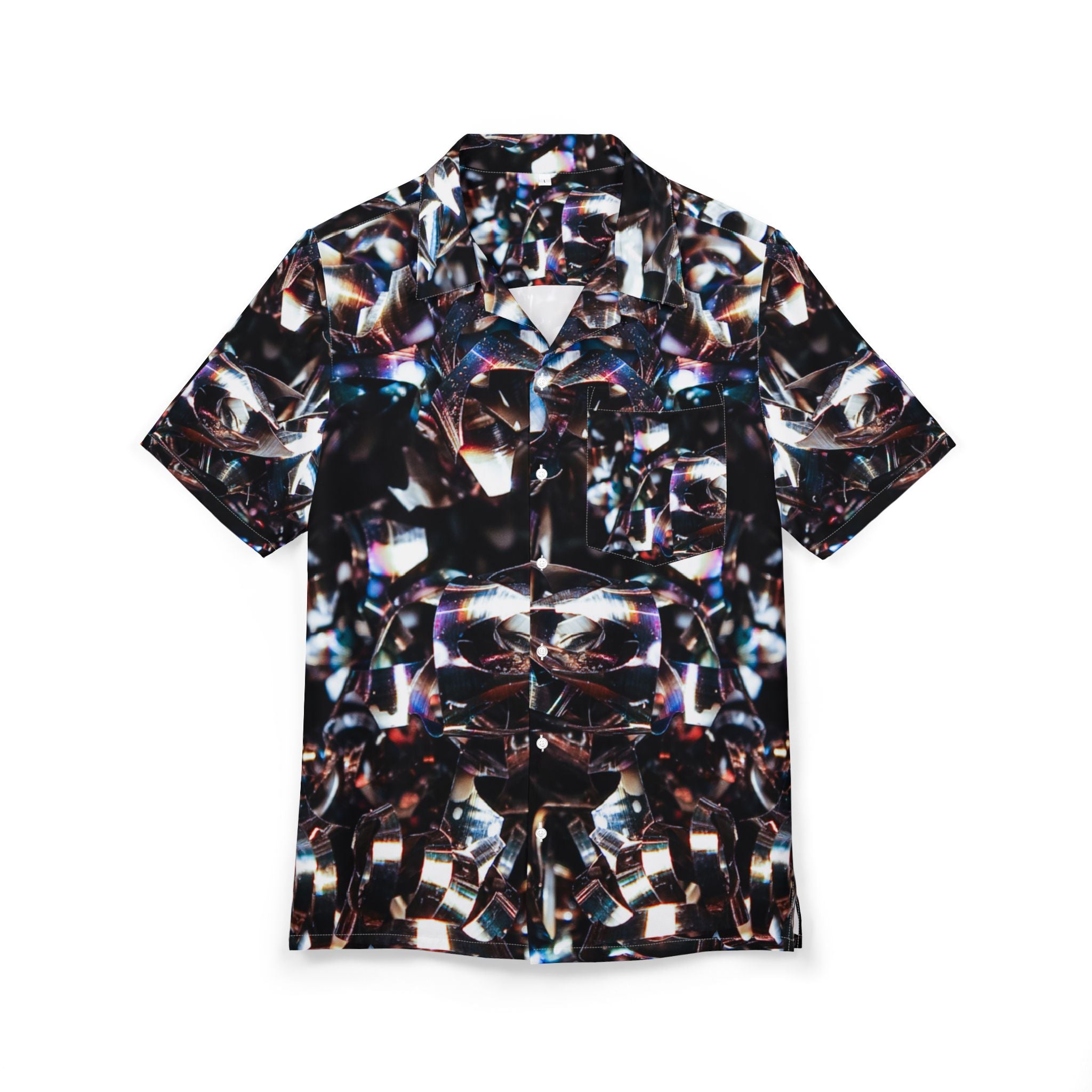 Men's Hawaiian Shirt Destellos de Acero: Fragmentos de Reflejos