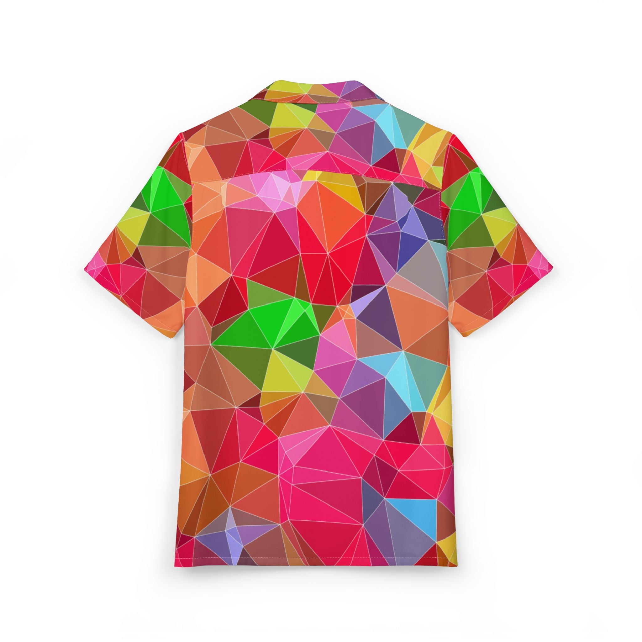 Men's Hawaiian Shirt Fragmentos de Color en Sinfonía Geométrica