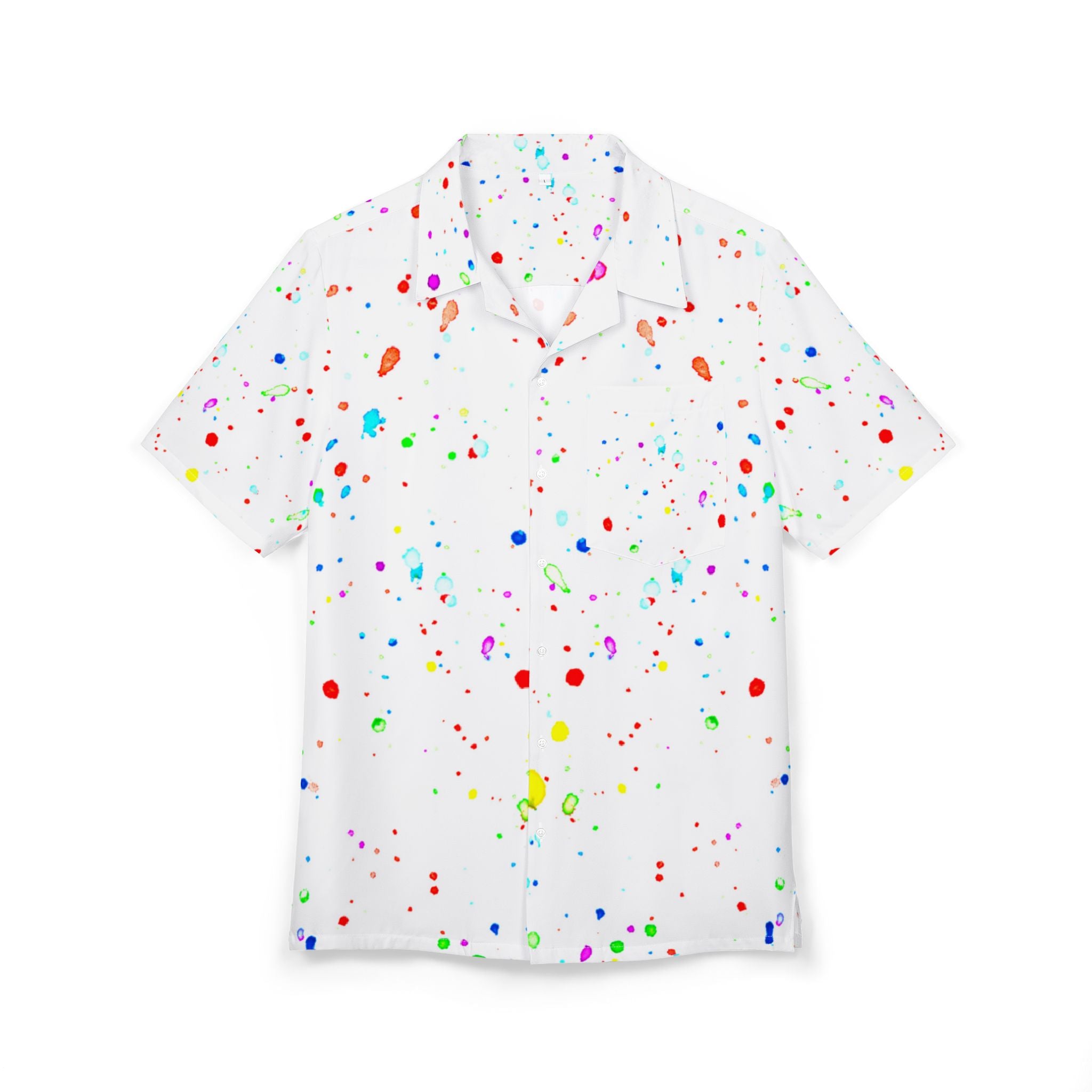 Men's Hawaiian Shirt Lluvia festiva de colores en el vacío astral