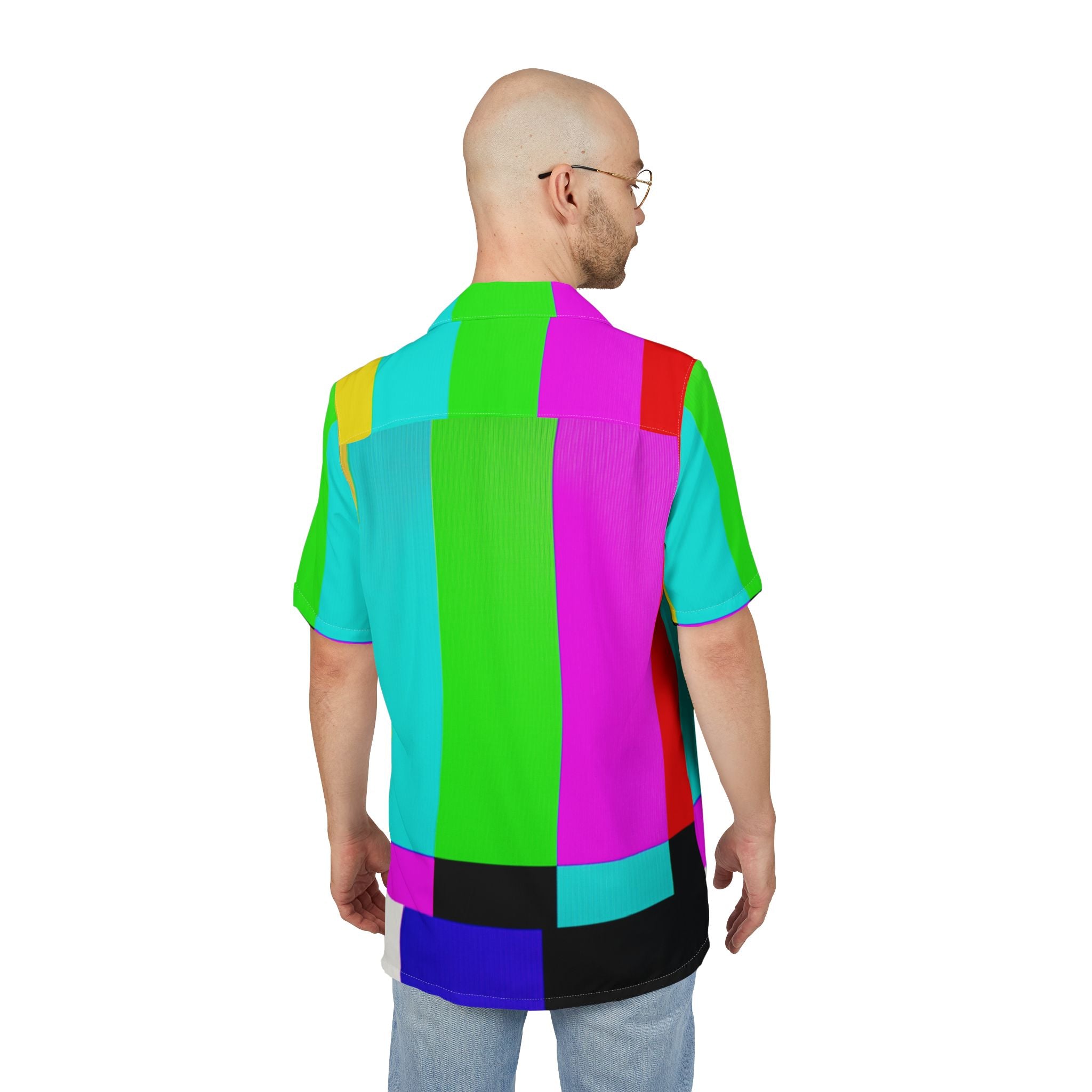 Men's Hawaiian Shirt Espectro Cromático: Una Danza de Color y Textura