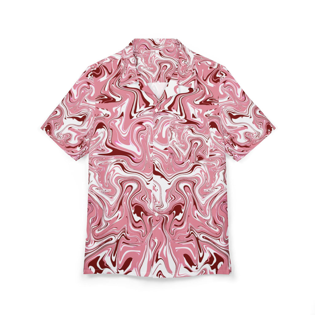 Men's Hawaiian Shirt Danza Cromática en Rosa y Blanco