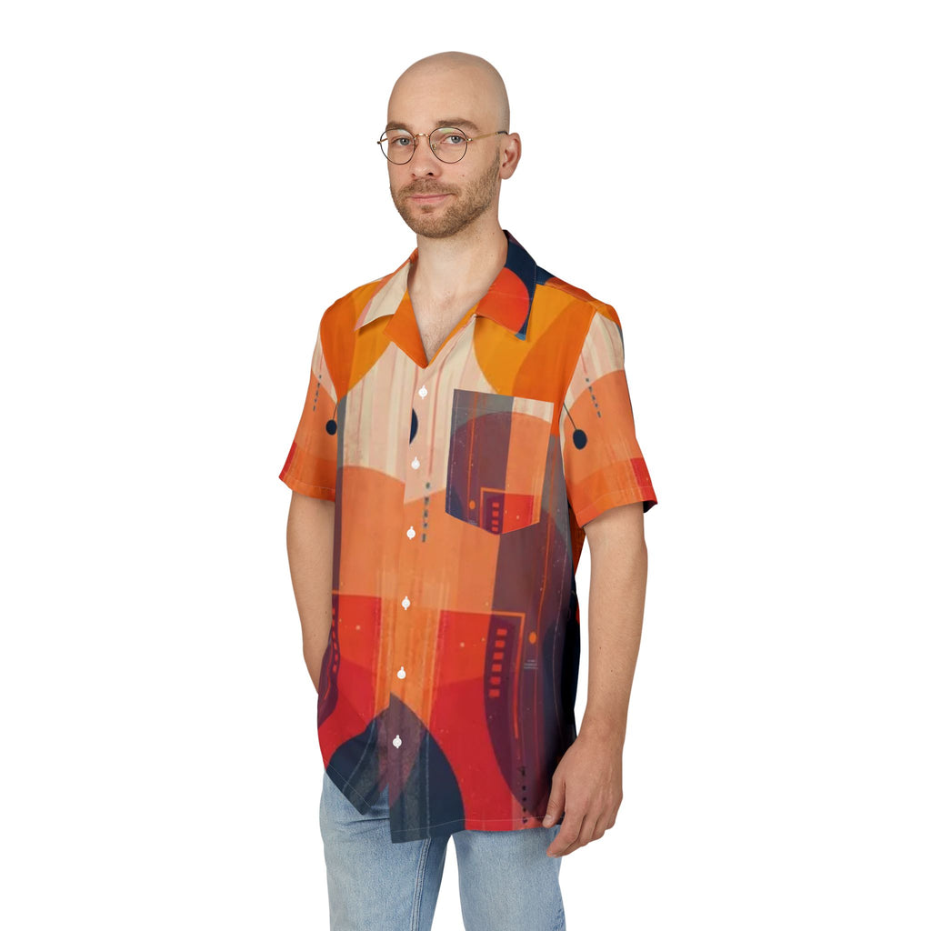 Men's Hawaiian Shirt Círculos y Sombras en la Abstracción Vibrante