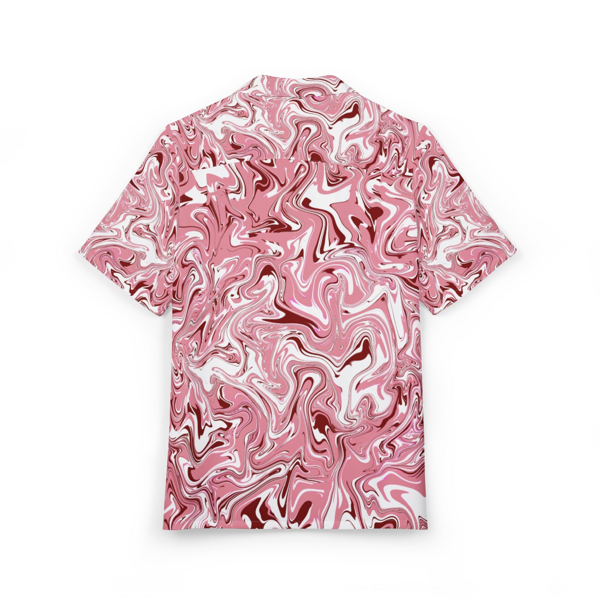 Men's Hawaiian Shirt Danza Cromática en Rosa y Blanco