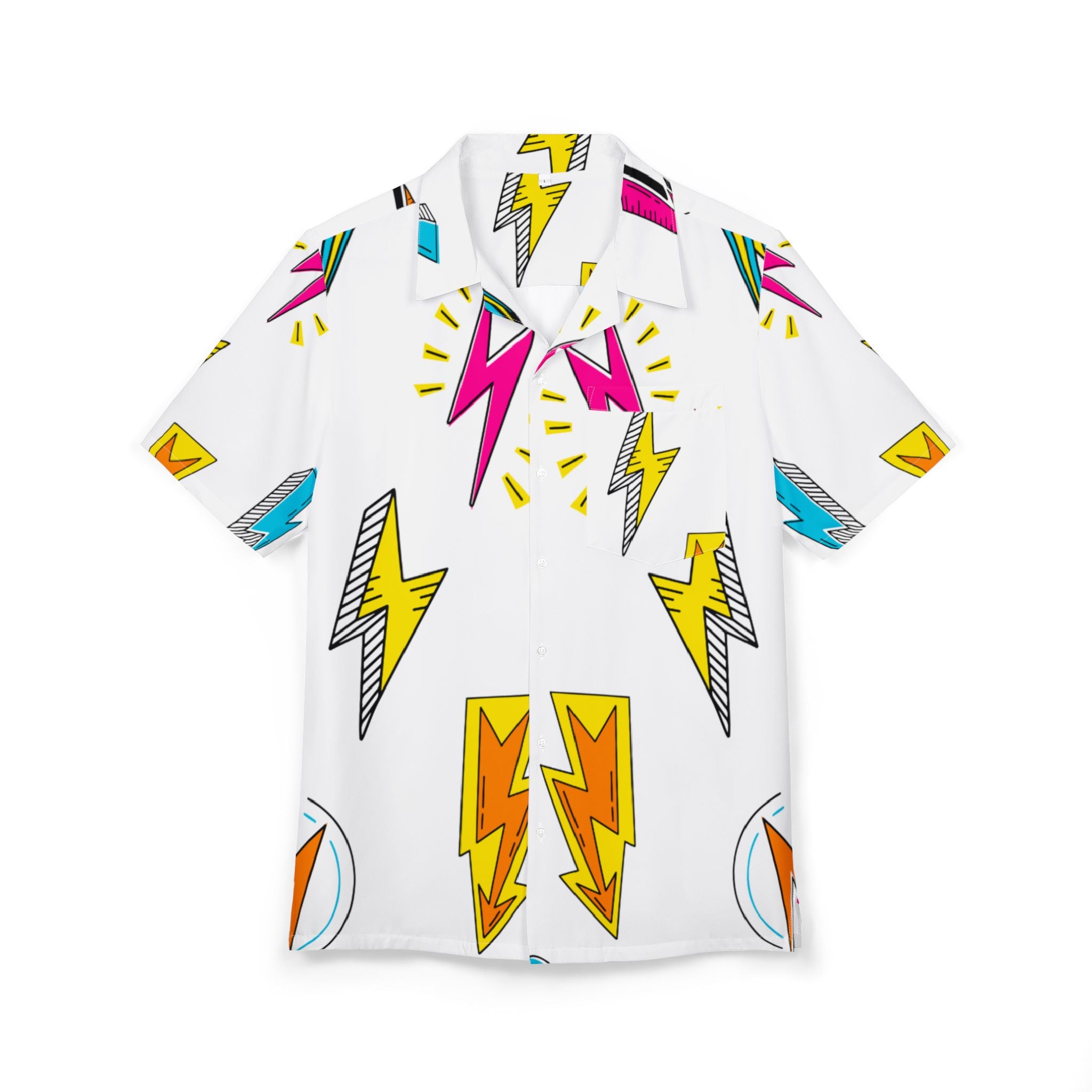 Men's Hawaiian Shirt Rayos y Centellas en Explosión de Color