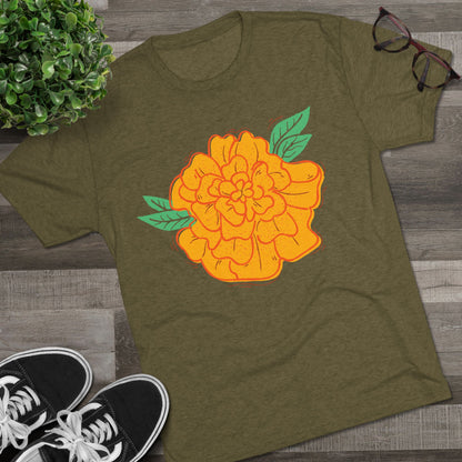 Flor de Cdempasúchil Playera Unisex Tri-Blend Unisex