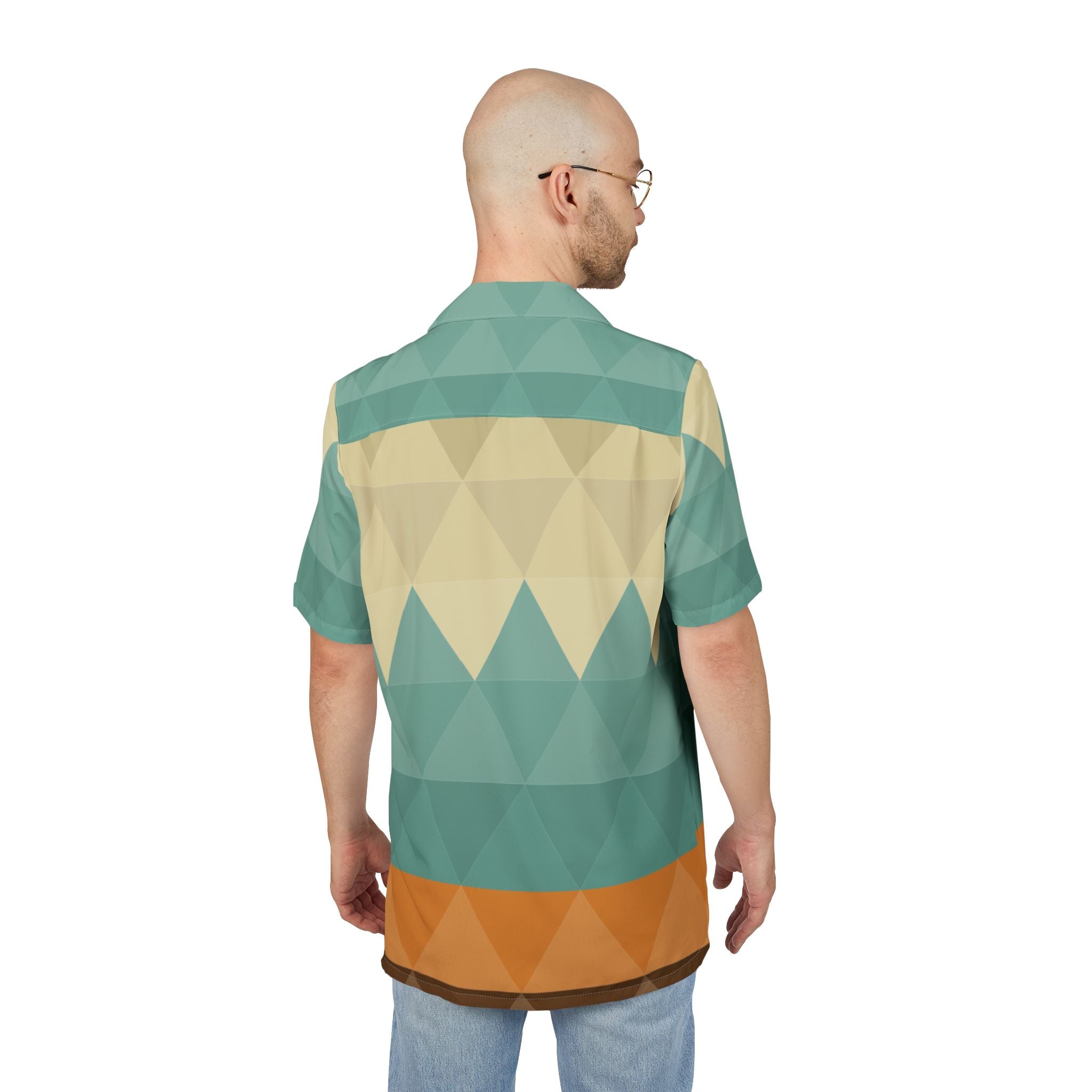 Men's Hawaiian Shirt Geometría de horizontes y matices