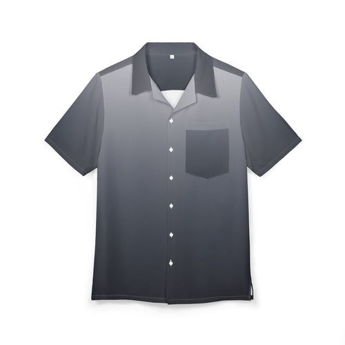 Camisa Hawaiana Gradiente de tranquilidad en azul y gris