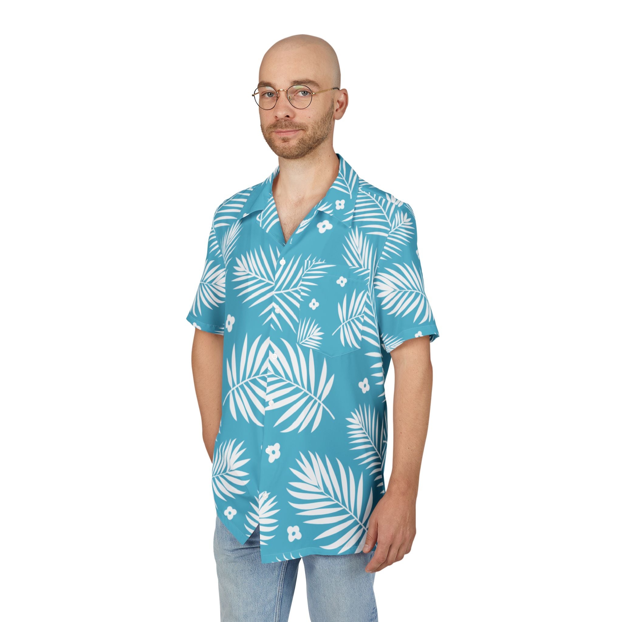 Men's Hawaiian Shirt Brizna Tropical en Cielo Azul