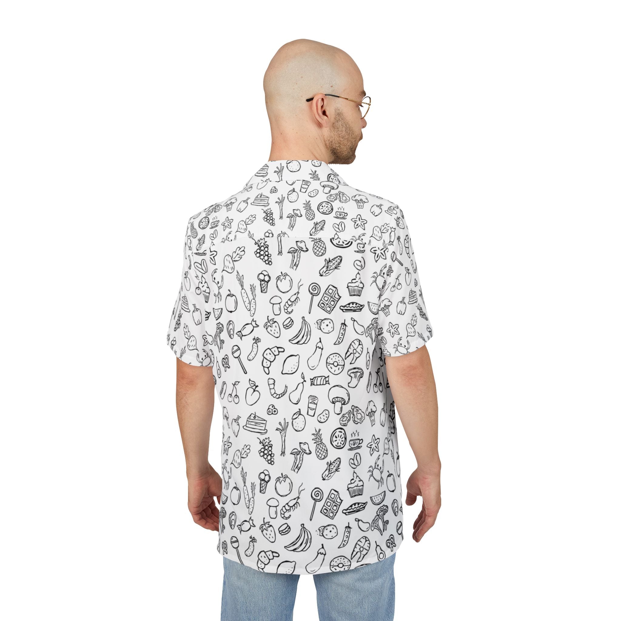 Men's Hawaiian Shirt Cornucopia de Sabores y Formas: Un Festín Visual