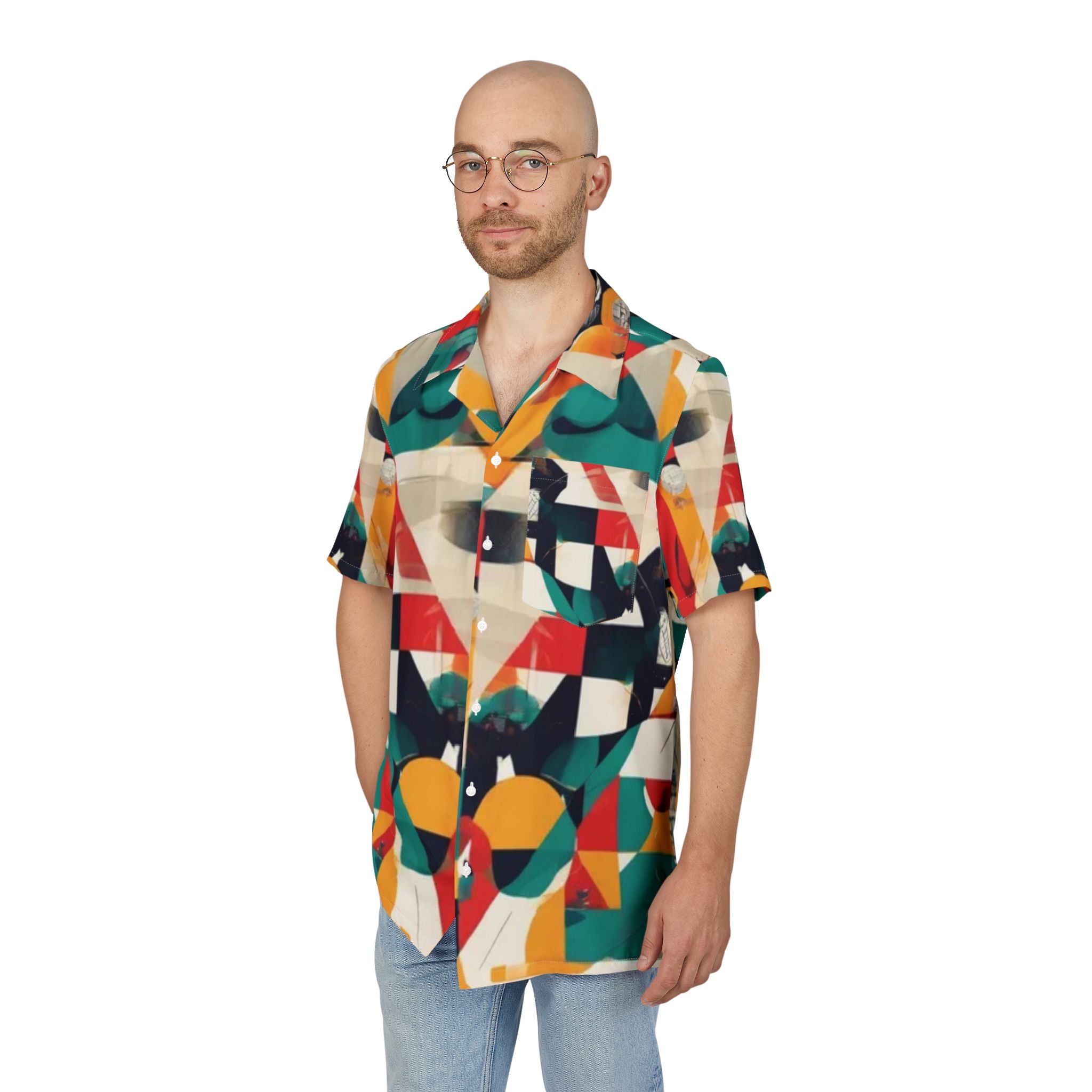 Men's Hawaiian Shirt Caleidoscopio Urbano: Fragmentos y Formas