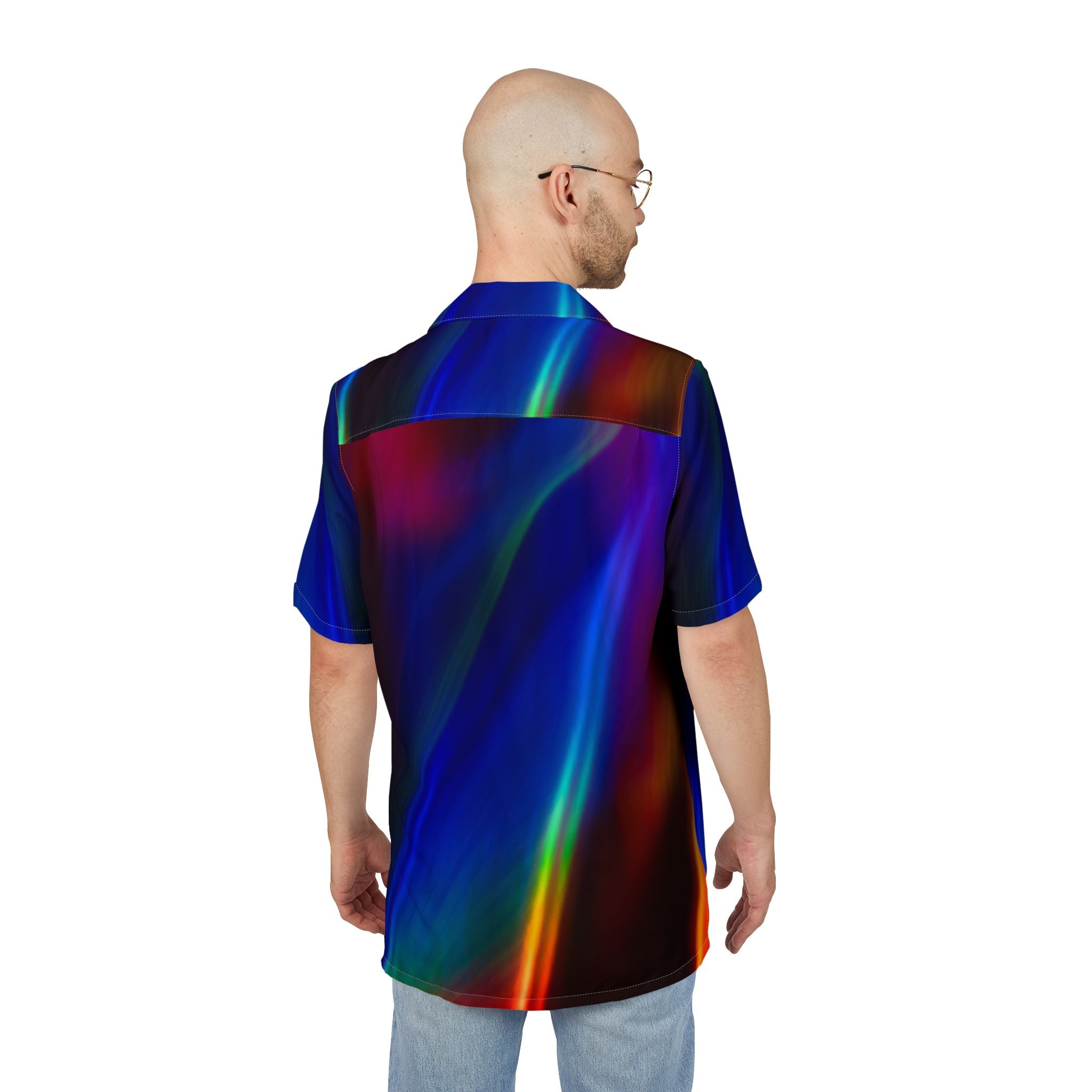 Men's Hawaiian Shirt Danza de Colores en la Oscuridad