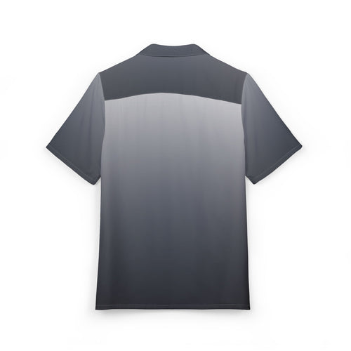 Camisa Hawaiana Gradiente de tranquilidad en azul y gris