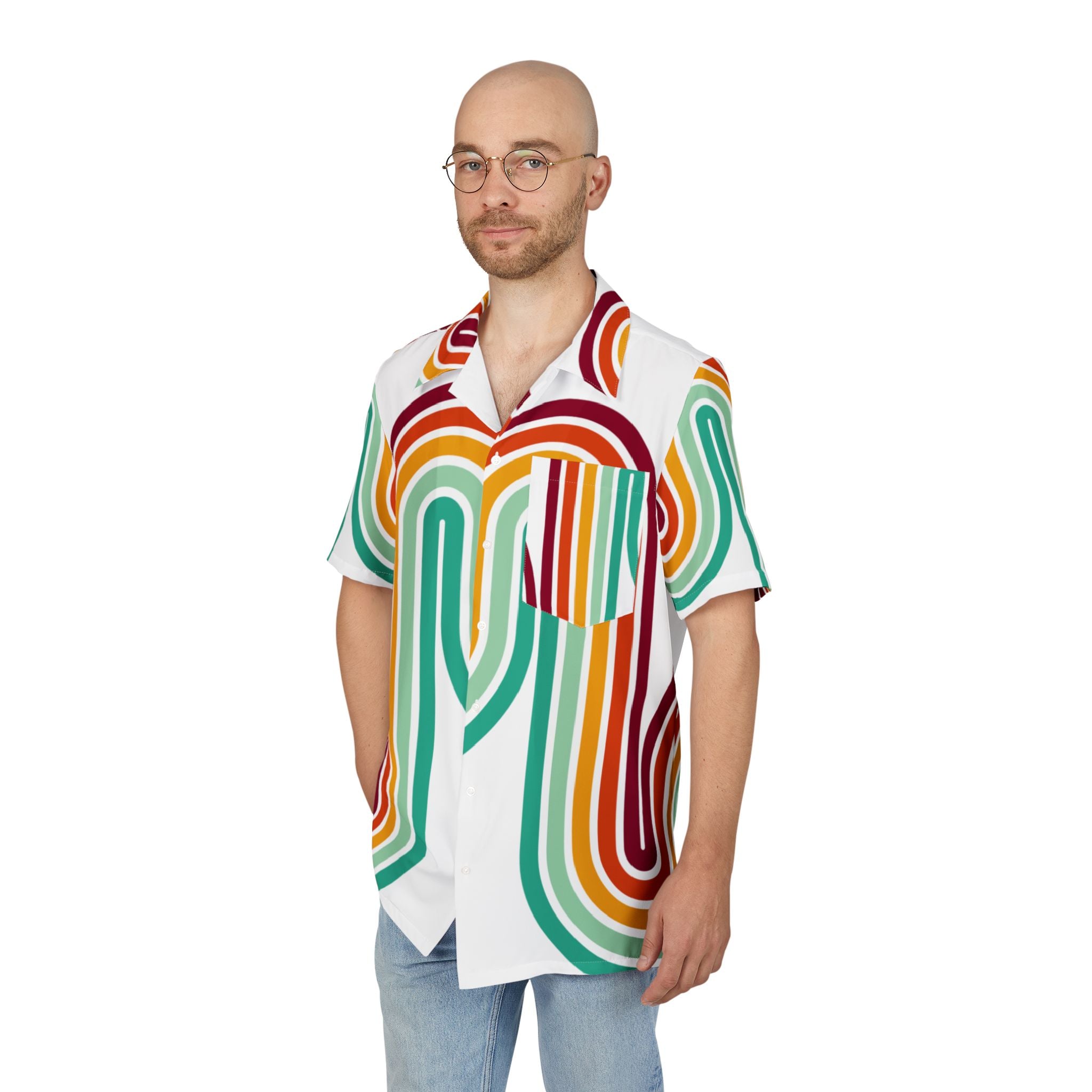 Men's Hawaiian Shirt Caminos entrelazados en armonía de color