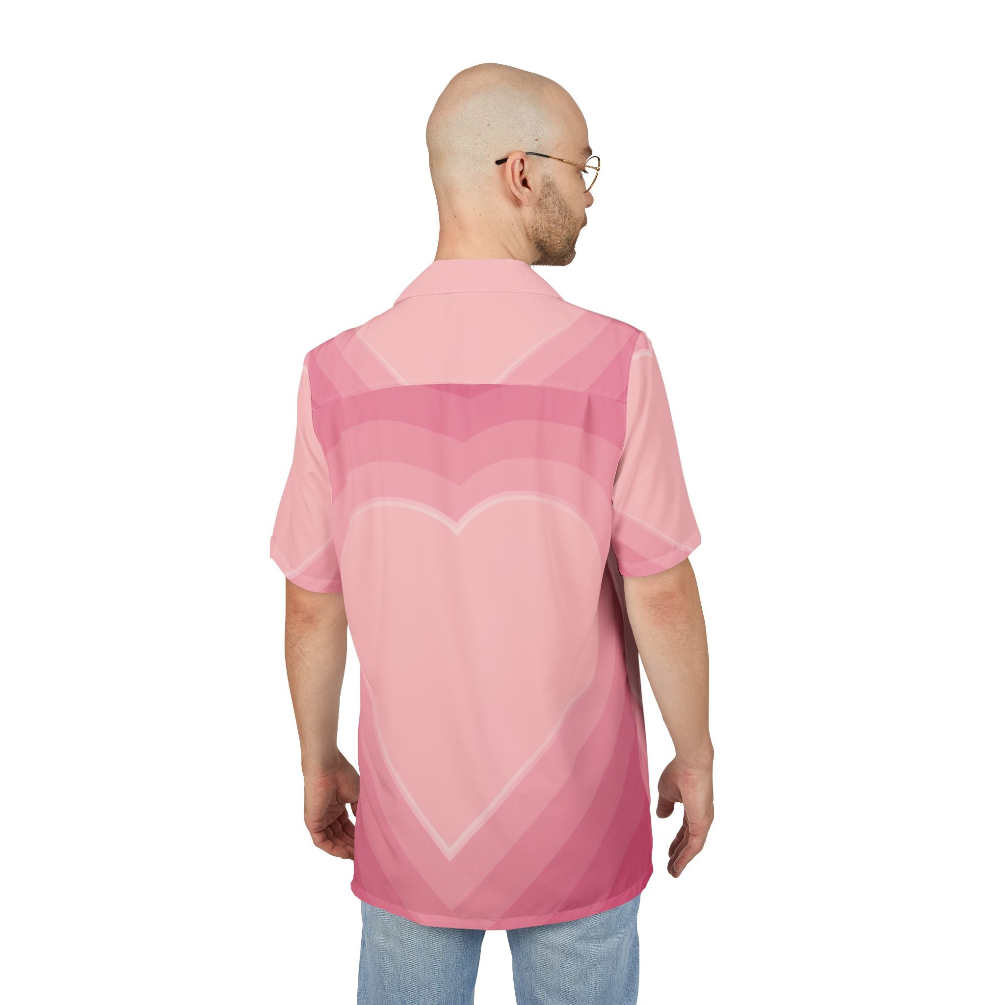 Camisa Hawaiana Profundidades del Corazón Rosado