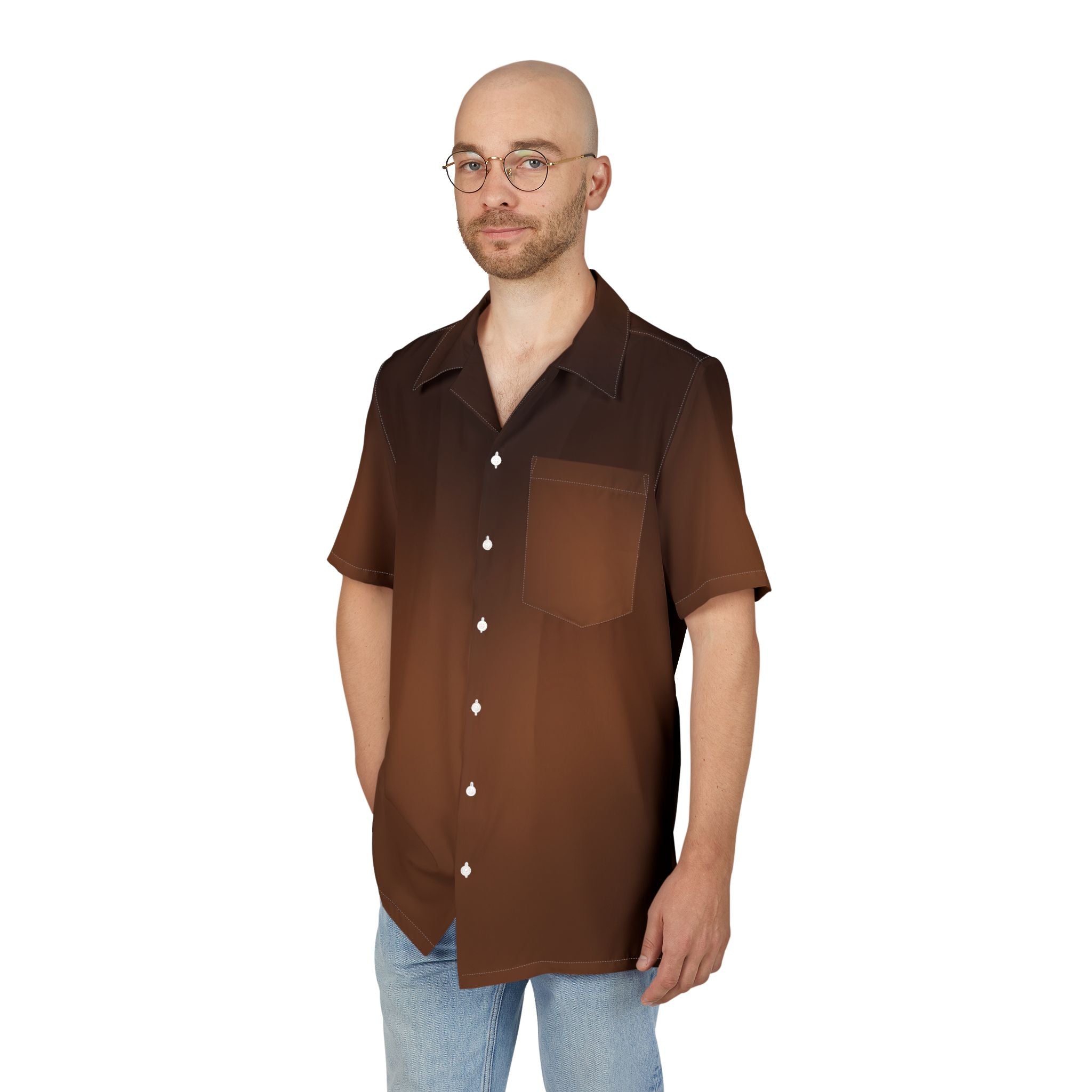 Camisa Hawaiana Remolino de Café en el Cosmos