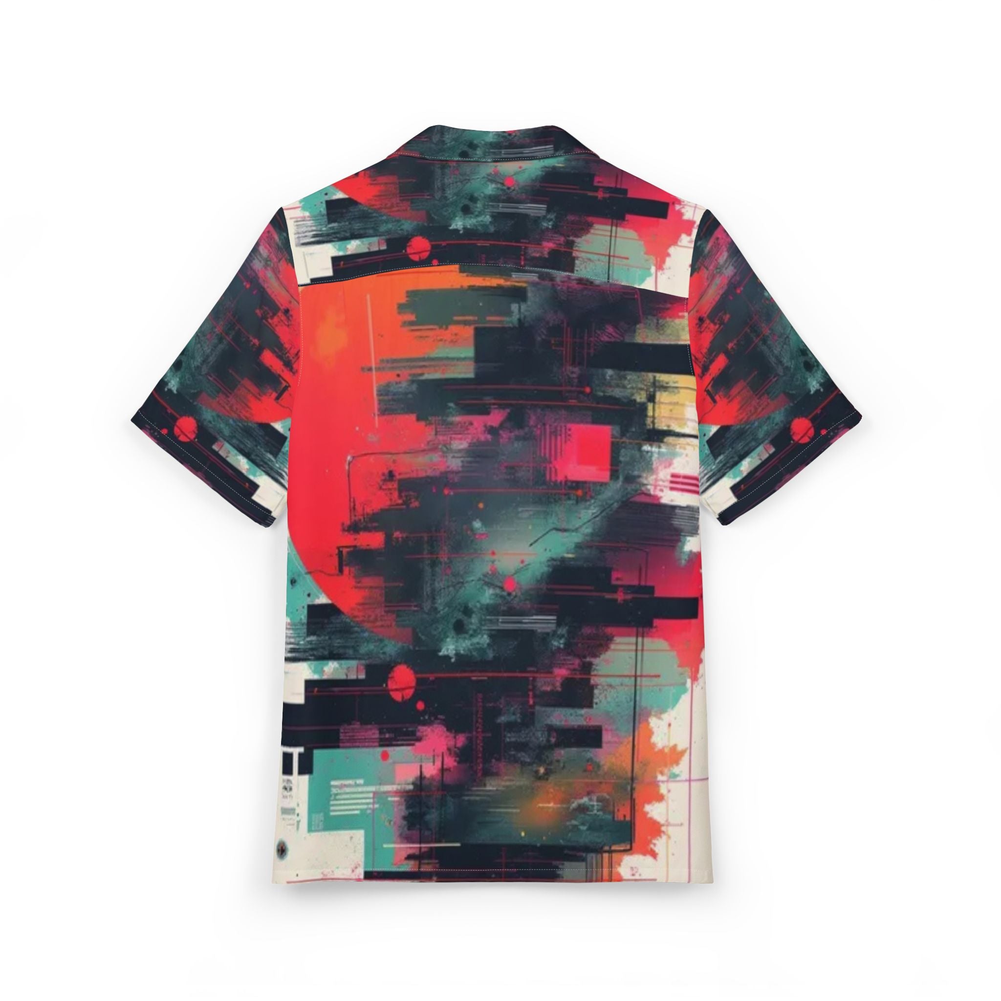 Men's Hawaiian Shirt Amanecer entre Ruinas Digitales