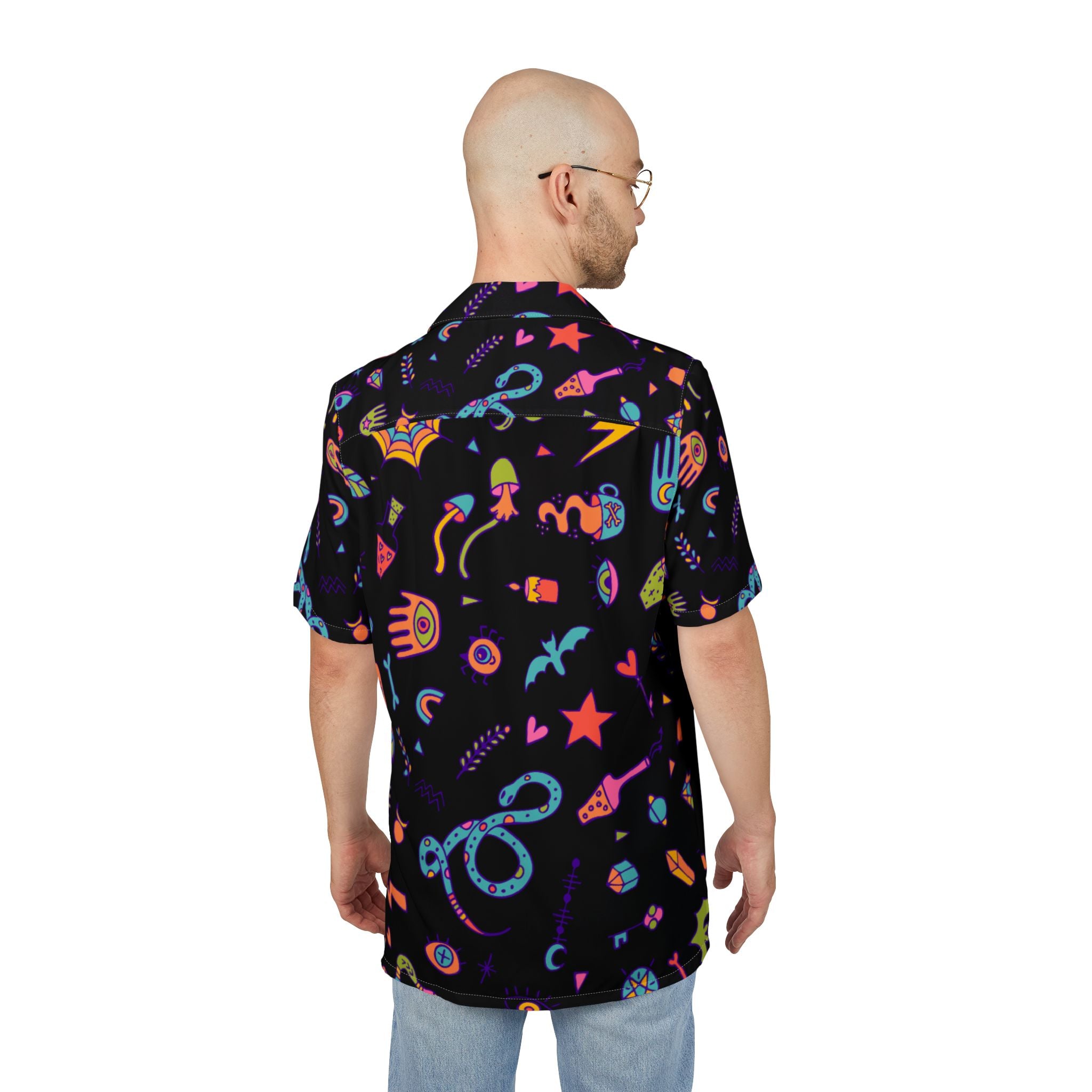Men's Hawaiian Shirt Encantos y misterios de la noche estrellada