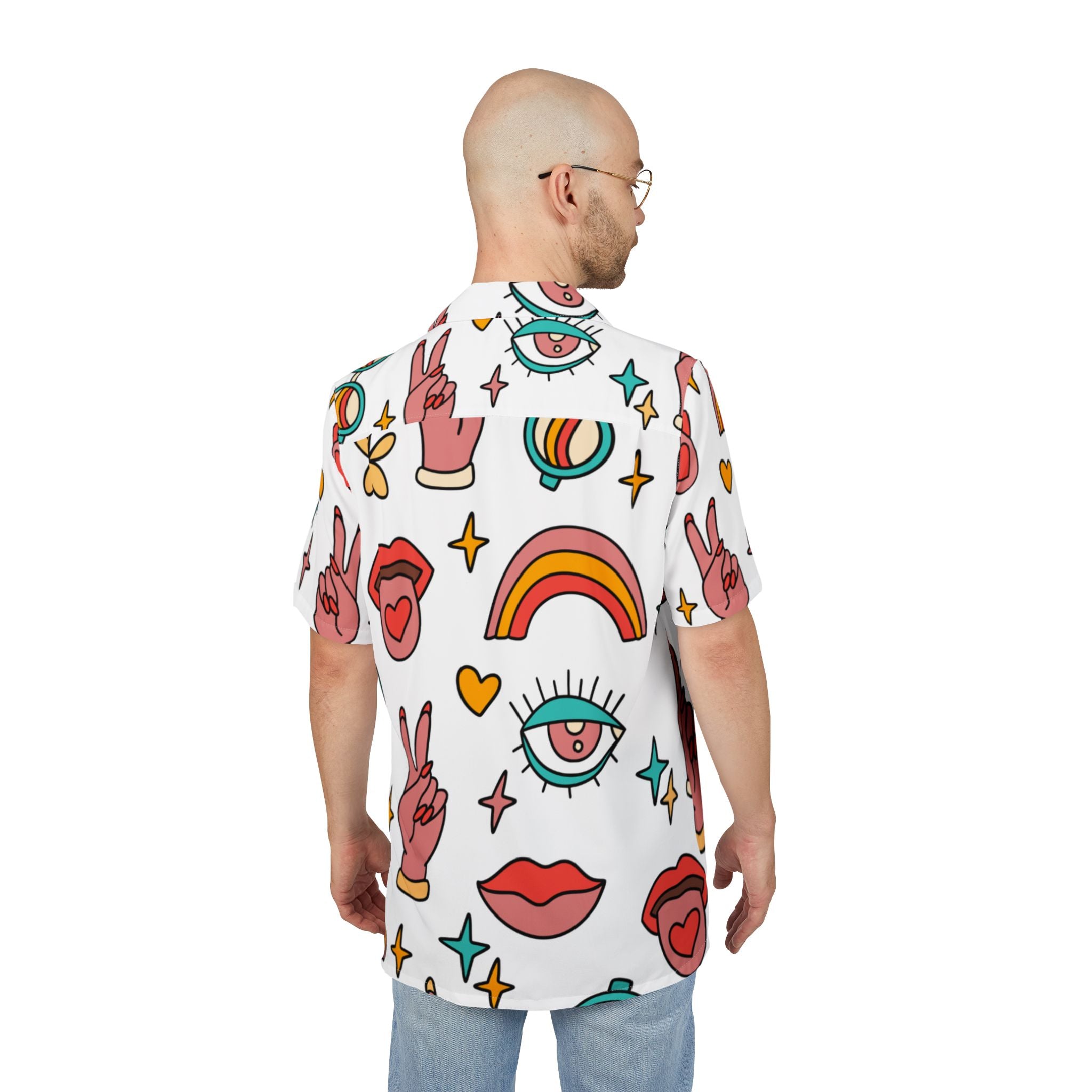 Men's Hawaiian Shirt Retazos de Color y Forma en la Vida Cotidiana