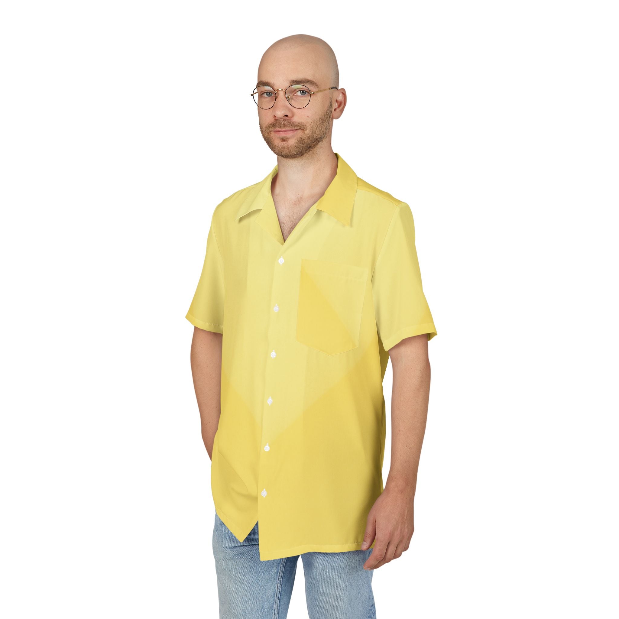 Camisa Hawaiana Dualidad amarilla en perspectiva