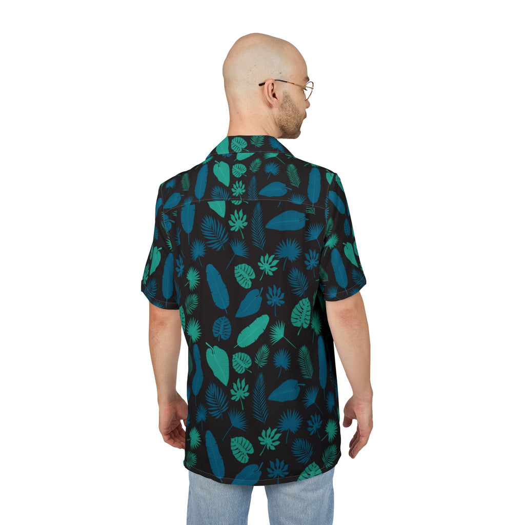Men's Hawaiian Shirt Jardín nocturno de hojas tropicales