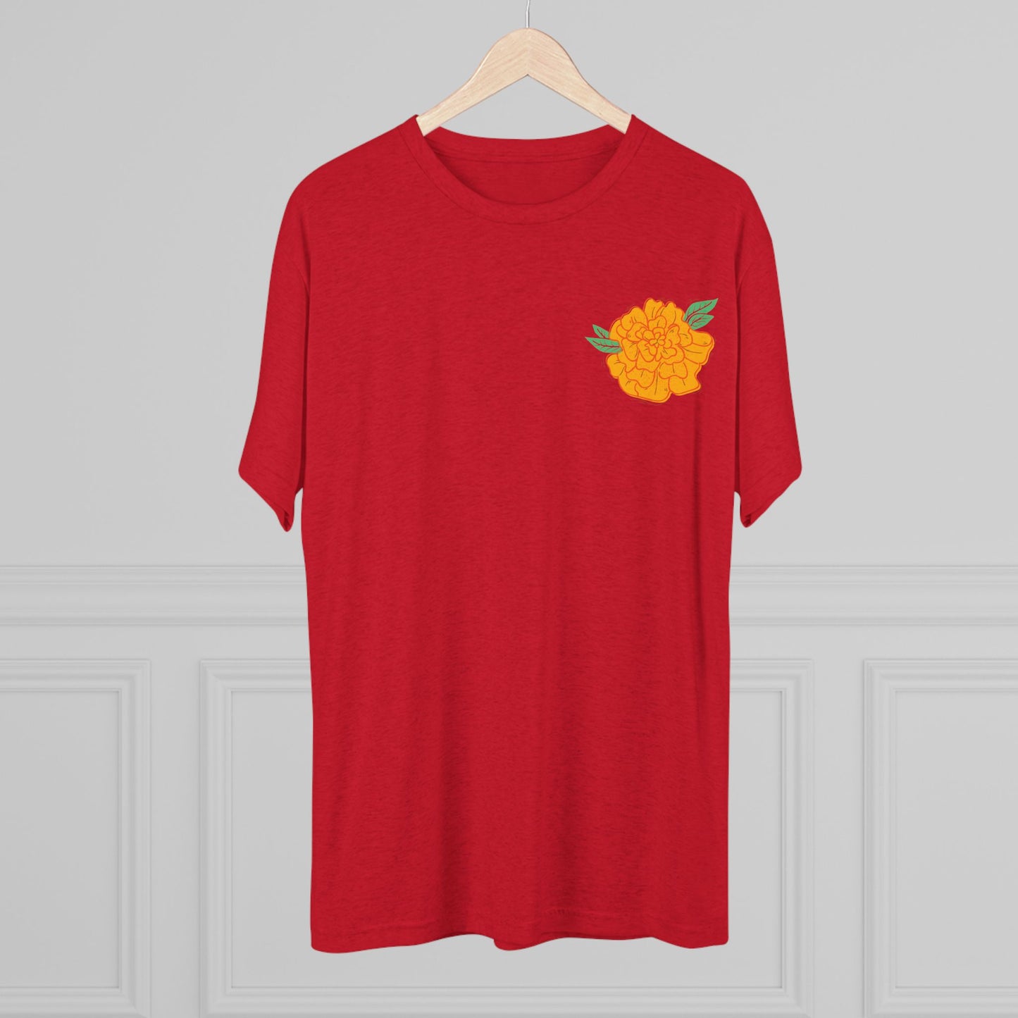 Mini Flor de Cdempasúchil Playera Unisex Tri-Blend Unisex