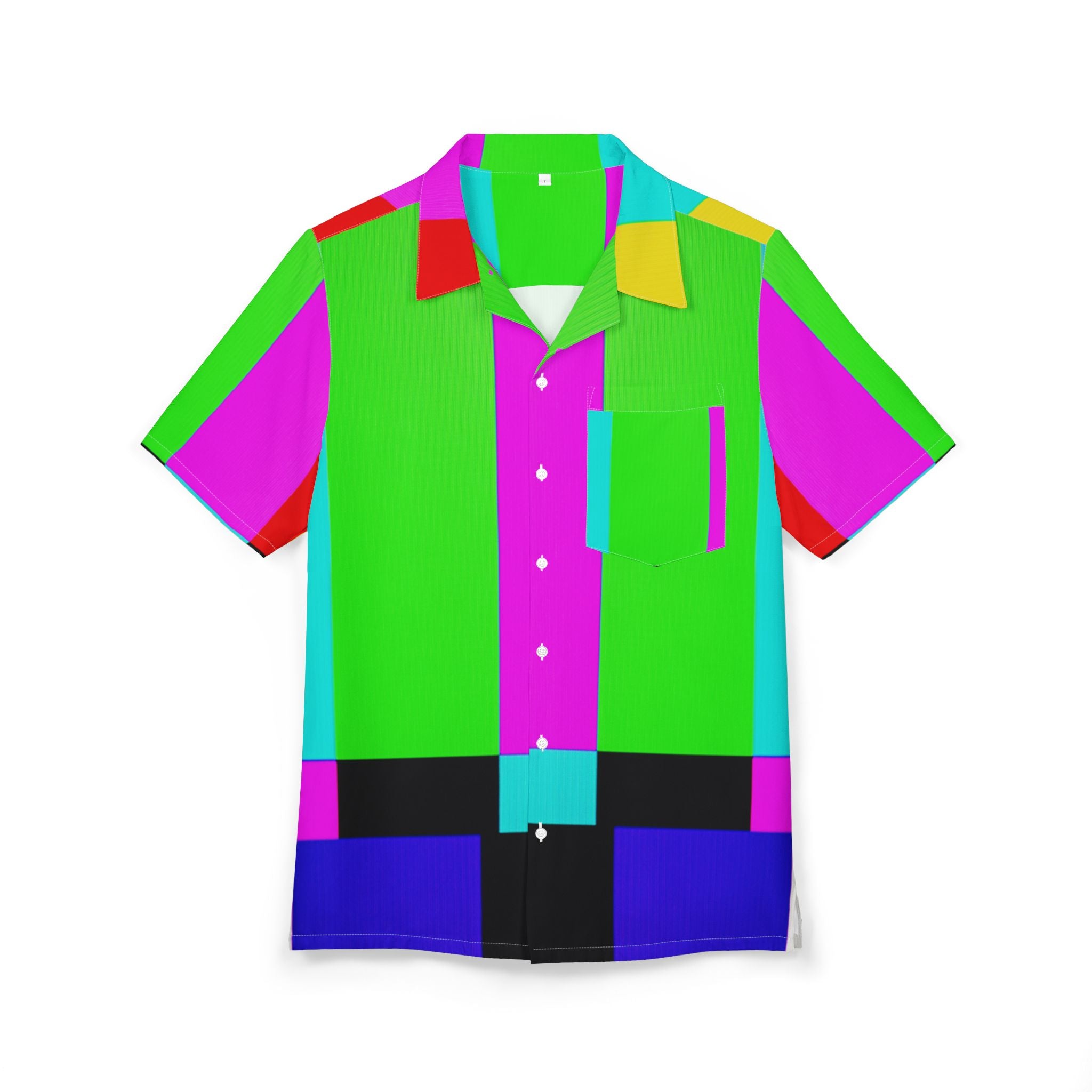 Men's Hawaiian Shirt Espectro Cromático: Una Danza de Color y Textura