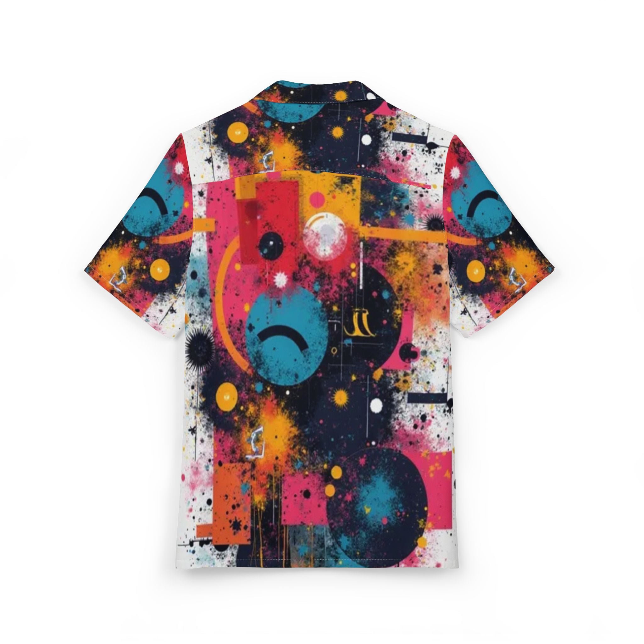 Men's Hawaiian Shirt Explosión Cósmica de Colores y Formas
