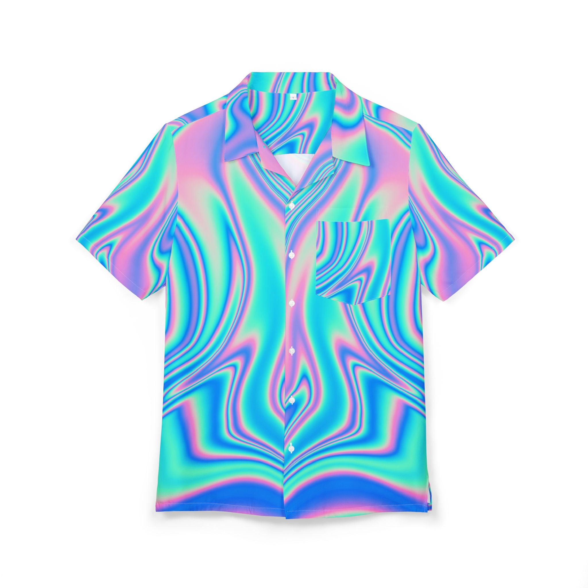 Camisa Hawaiana Viaje Caleidoscópico a través del Tiempo