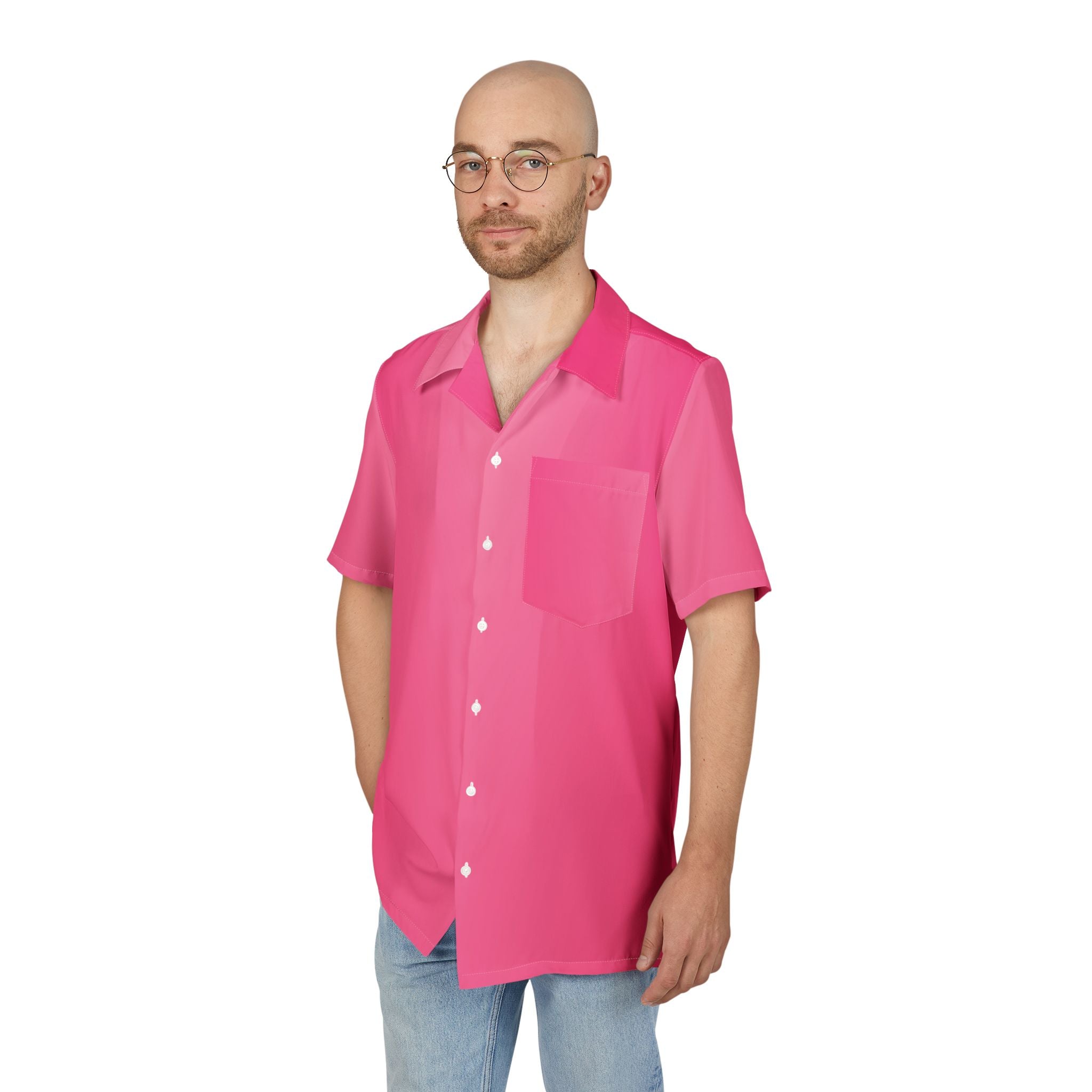 Camisa Hawaiana Crepúsculo Rosado: Gradientes de Sueño
