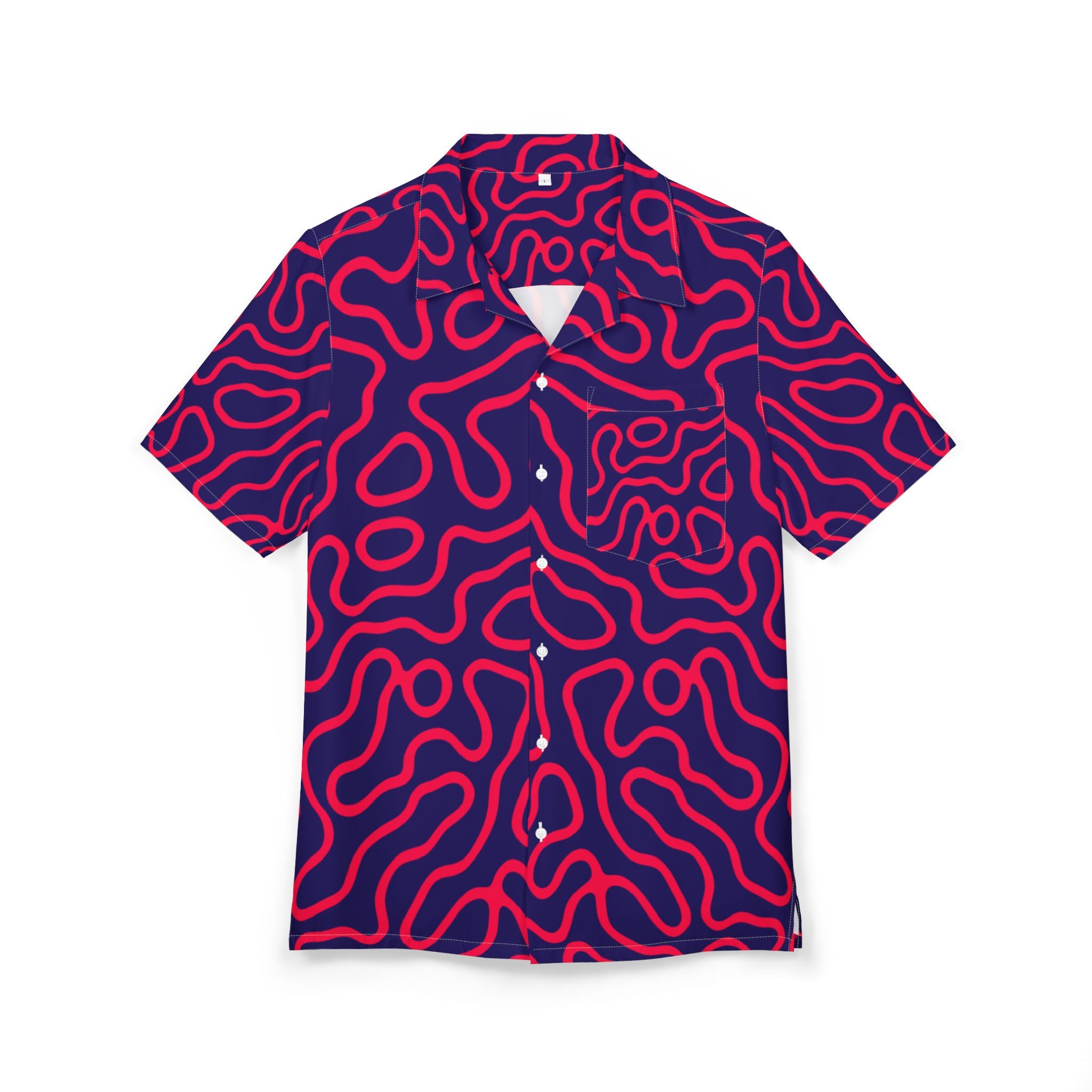 Men's Hawaiian Shirt Laberinto Neón de Sueños Azules