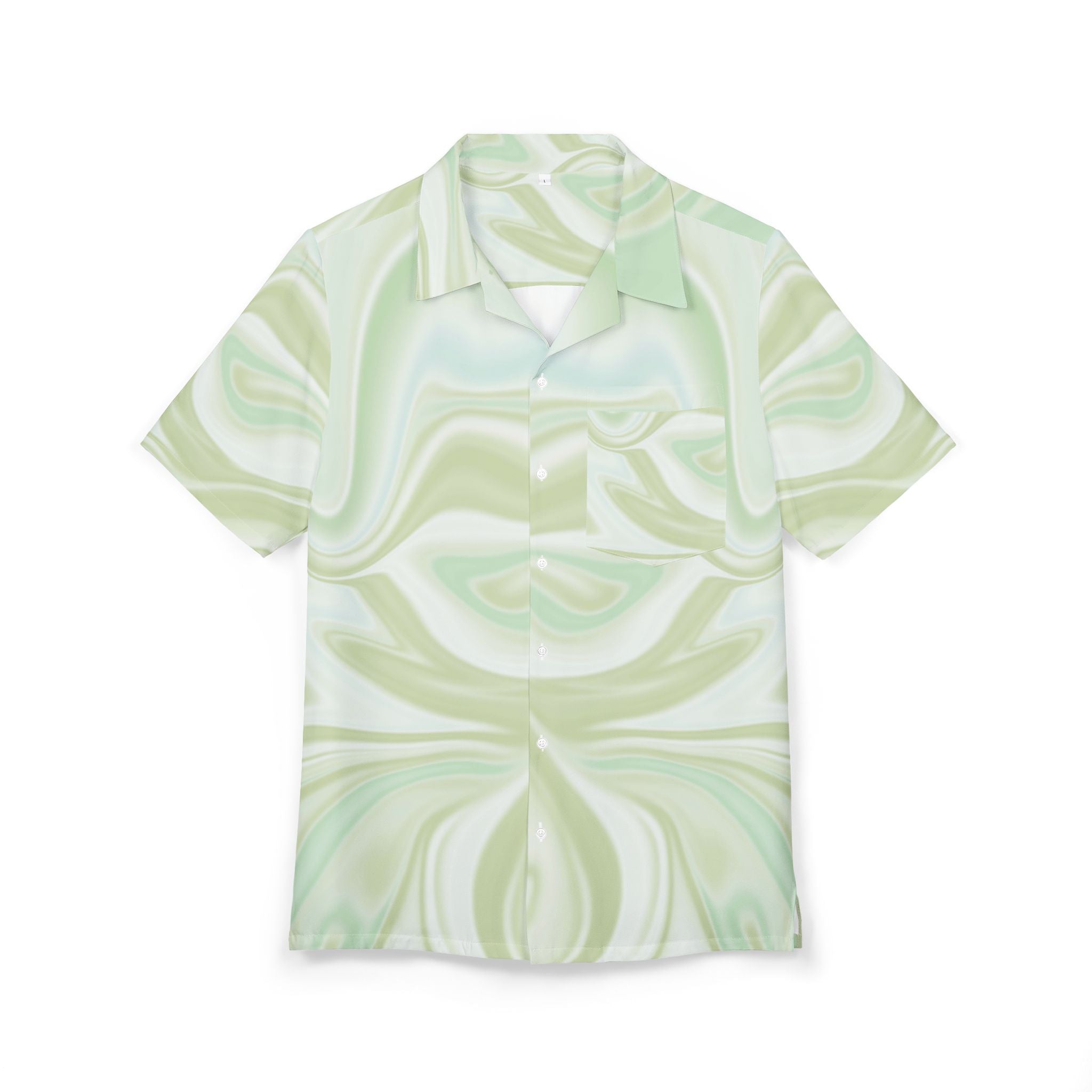 Men's Hawaiian Shirt Sueños Líquidos en Verde Pastel